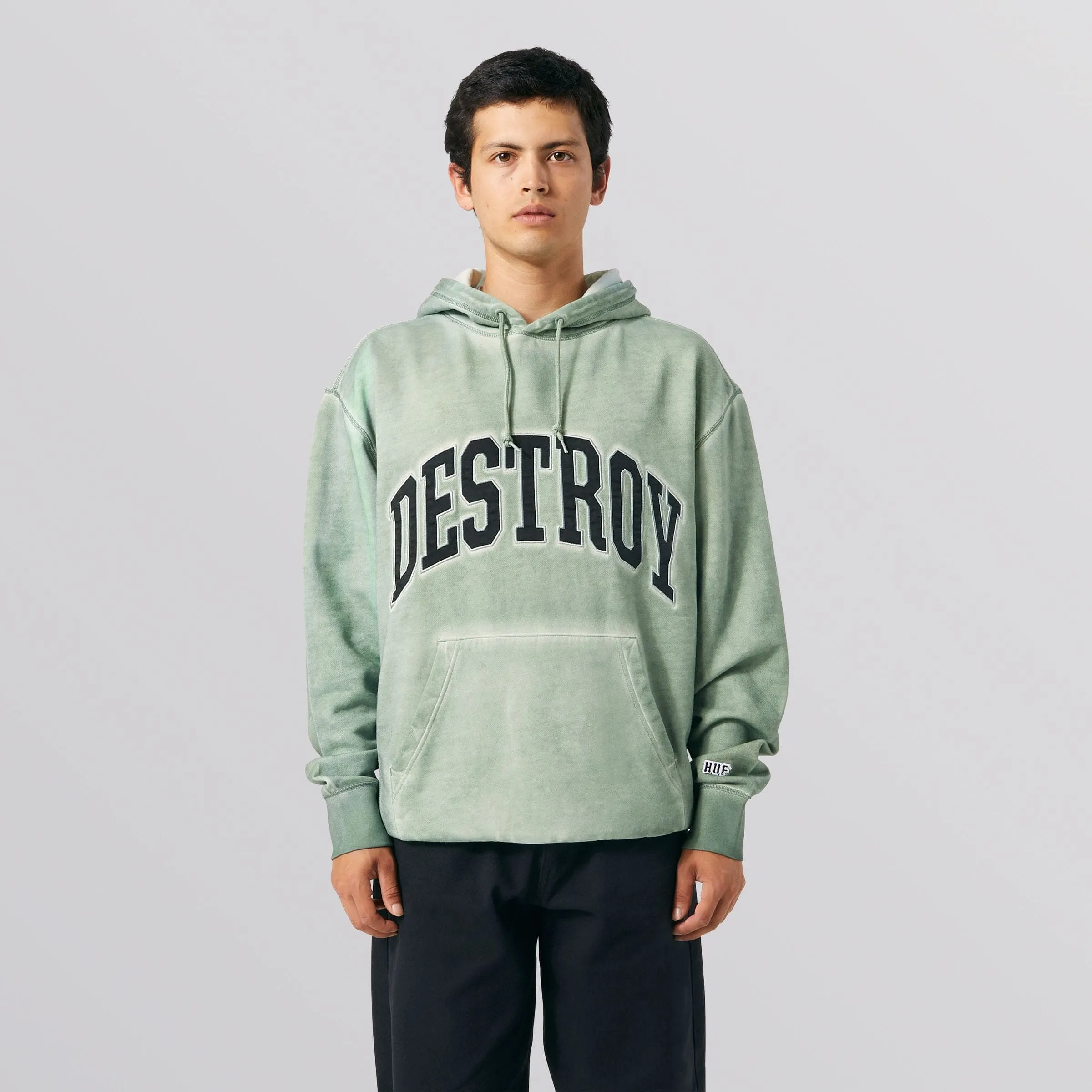 DESTROY REBUILD FADED P/O HOODIE - BASIL