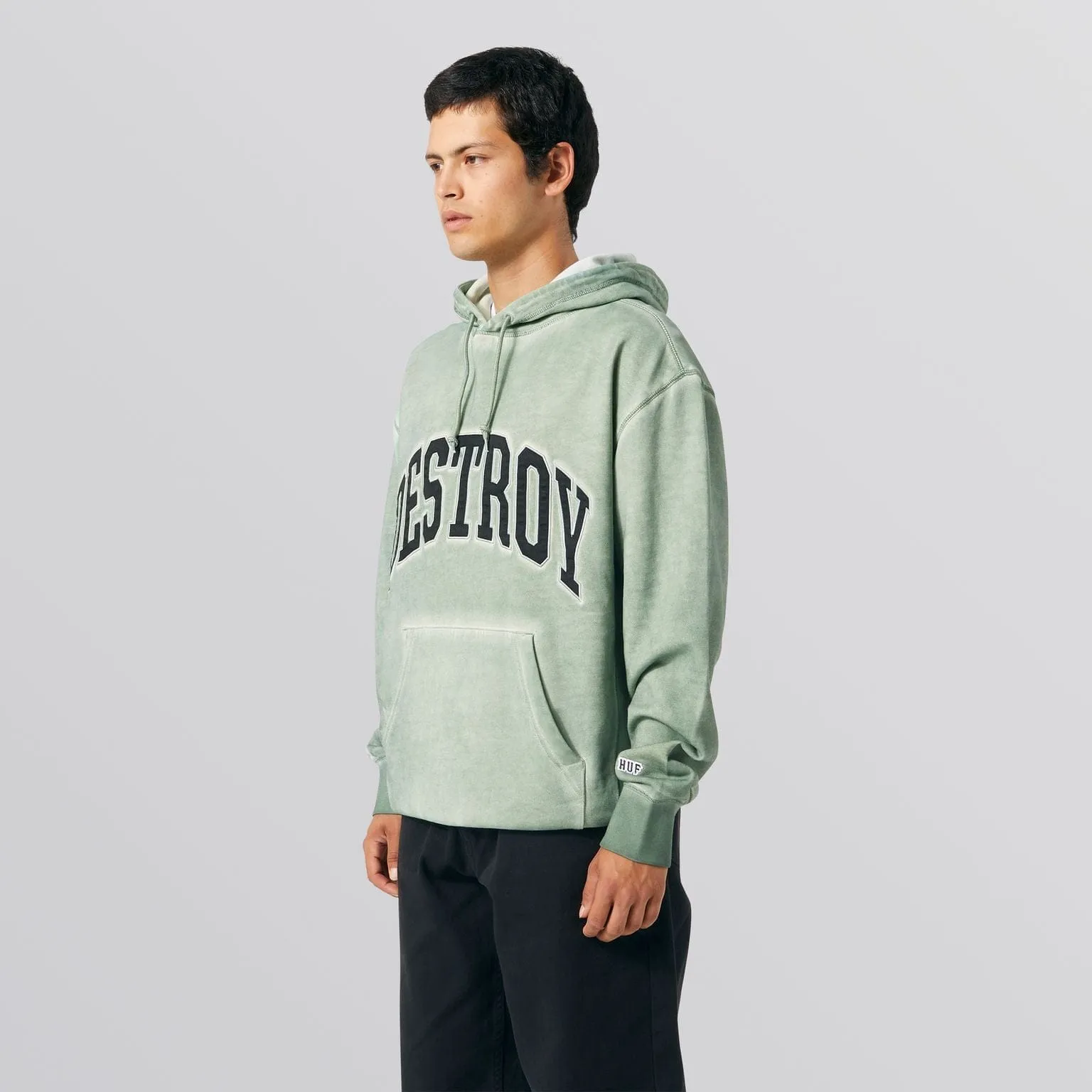 DESTROY REBUILD FADED P/O HOODIE - BASIL