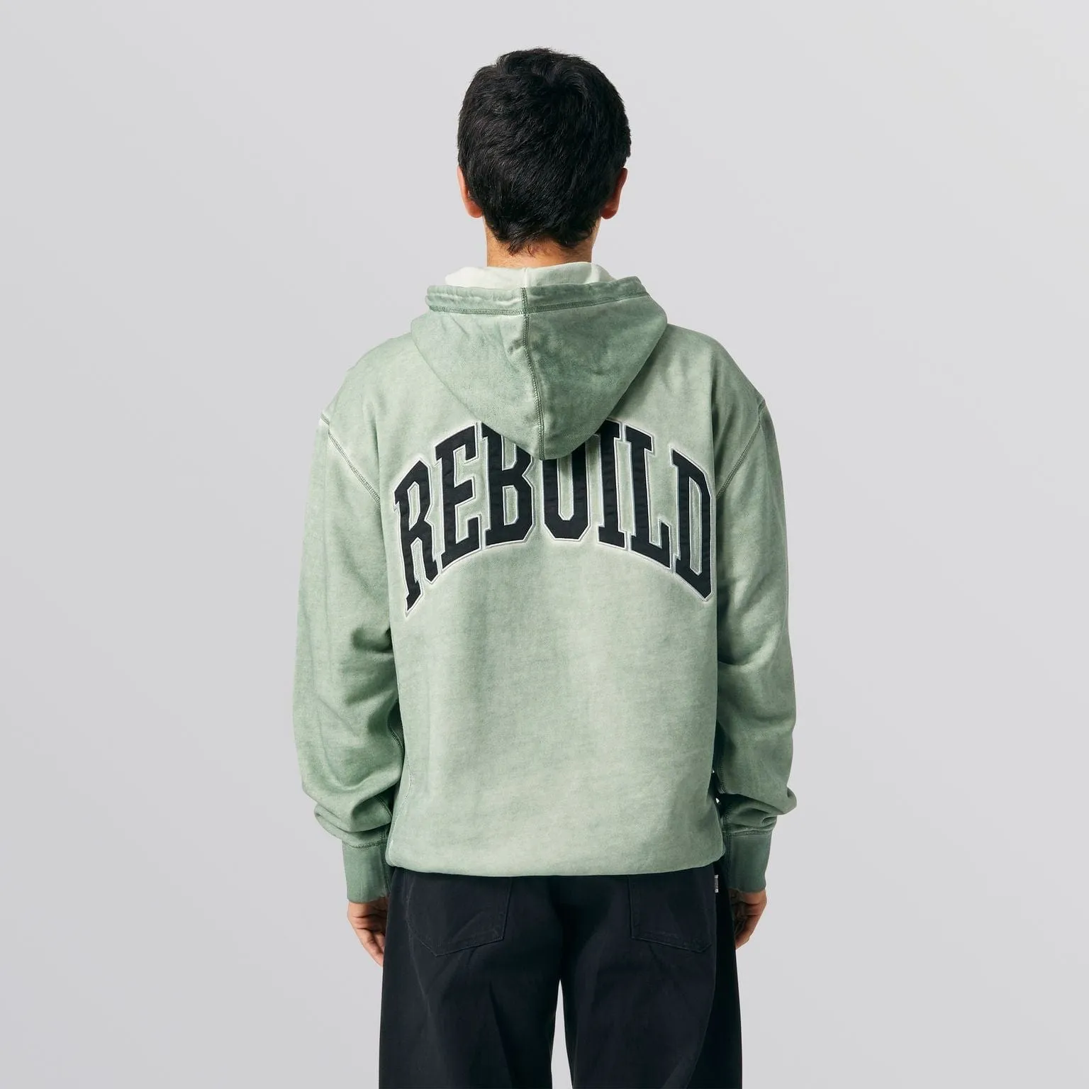 DESTROY REBUILD FADED P/O HOODIE - BASIL