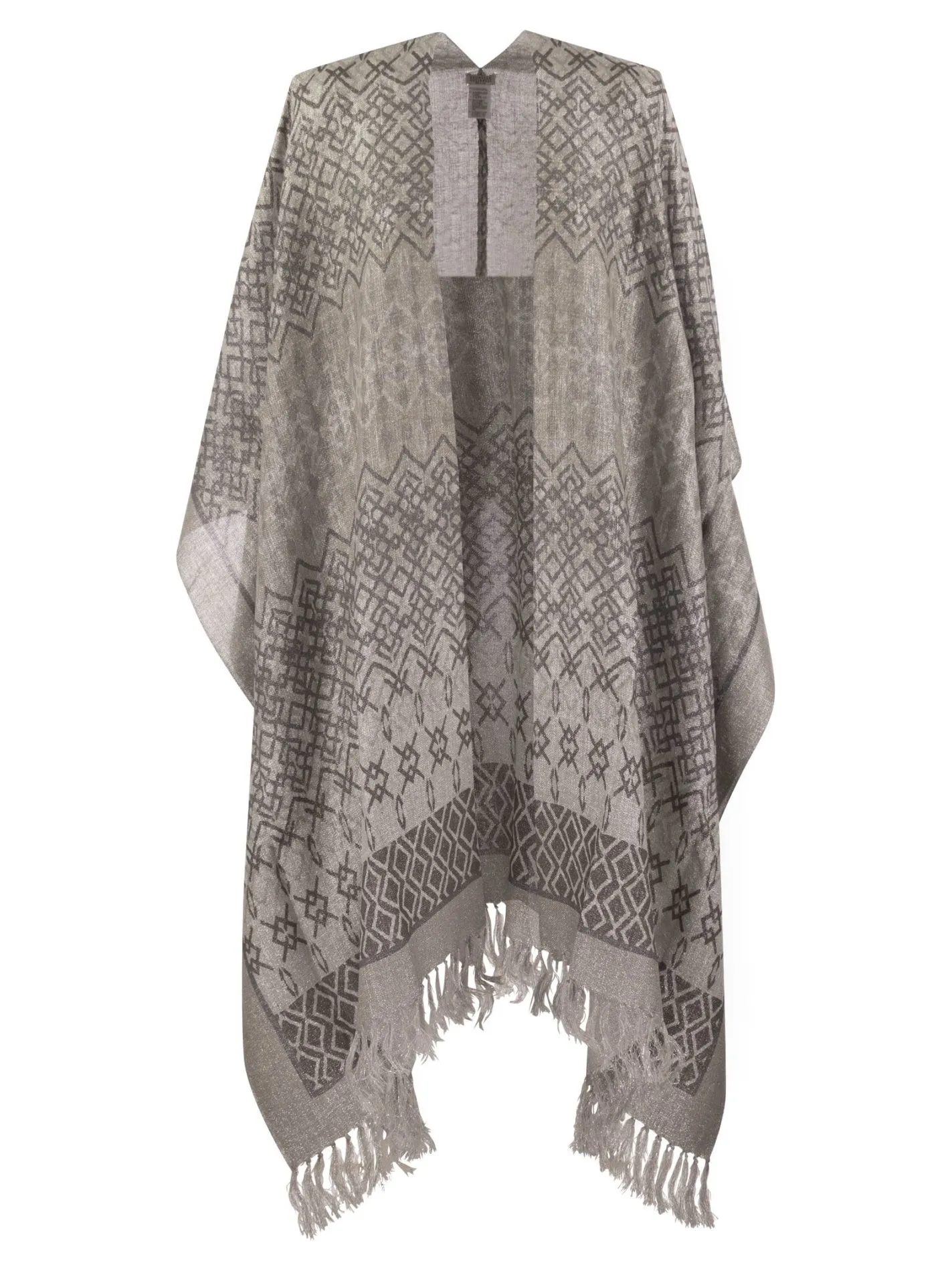 Ethnic Print linen poncho