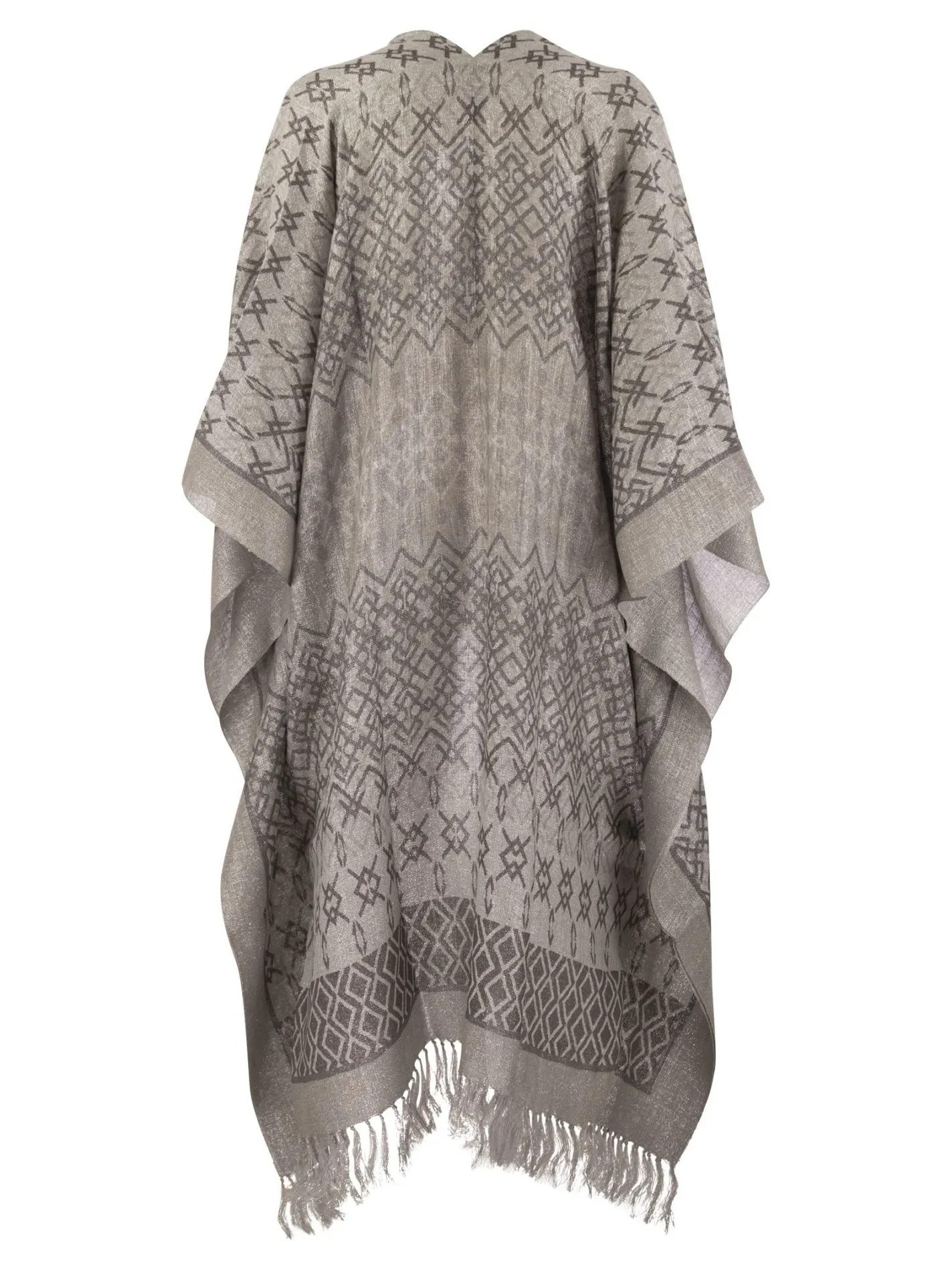 Ethnic Print linen poncho