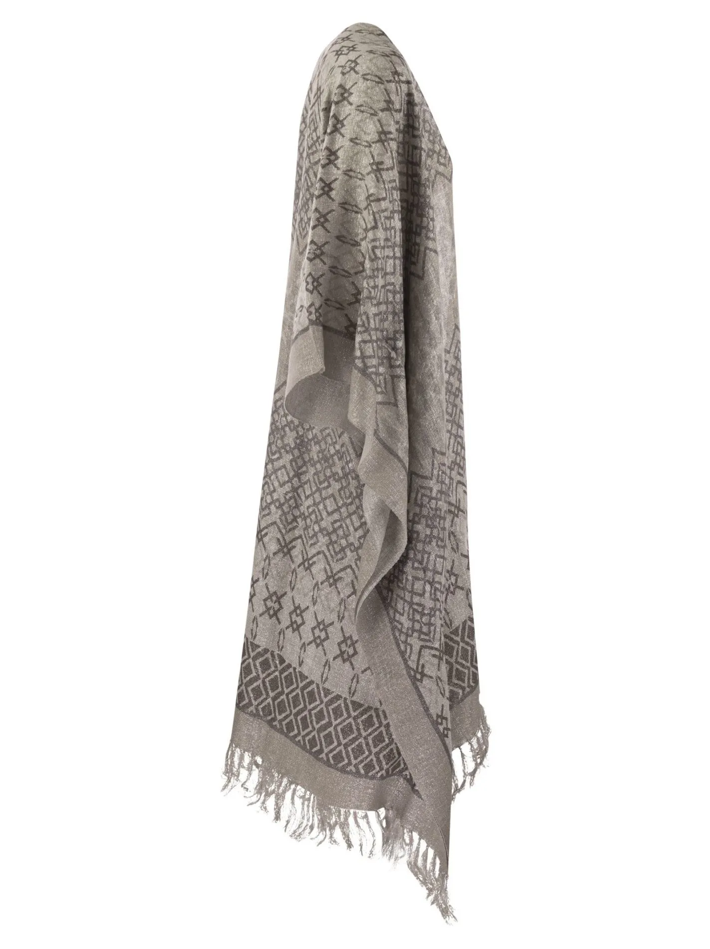 Ethnic Print linen poncho