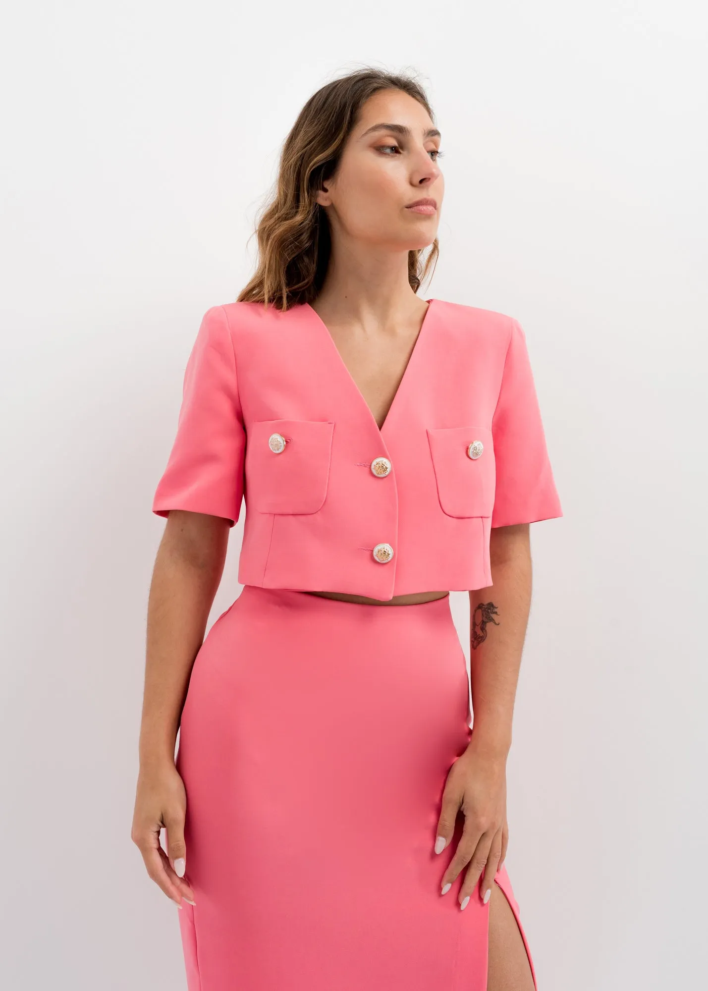 Falda midi abertura