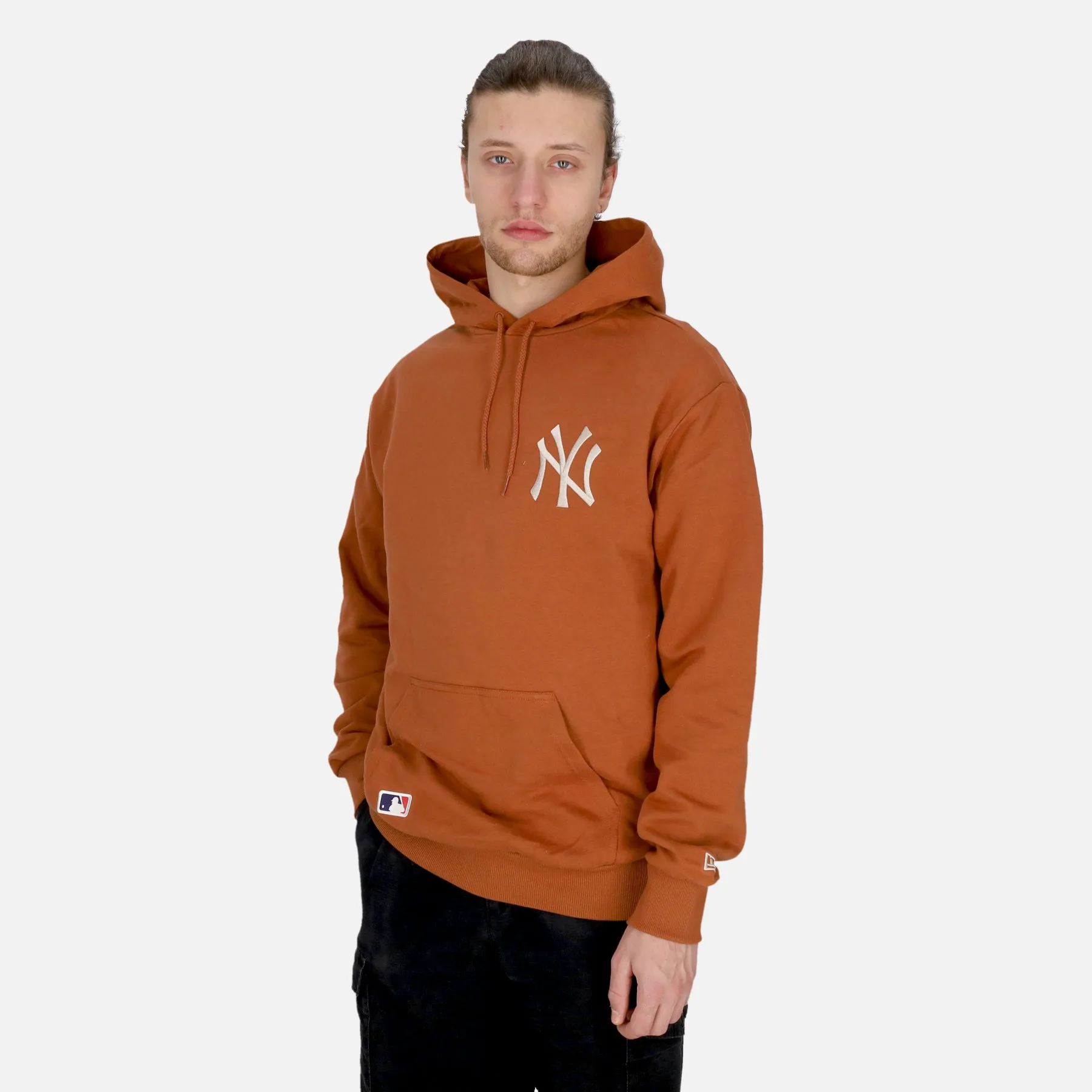 Felpa Cappuccio Uomo Mlb League Essentials Oversize Hoodie Neyyan Earth Brown/stone