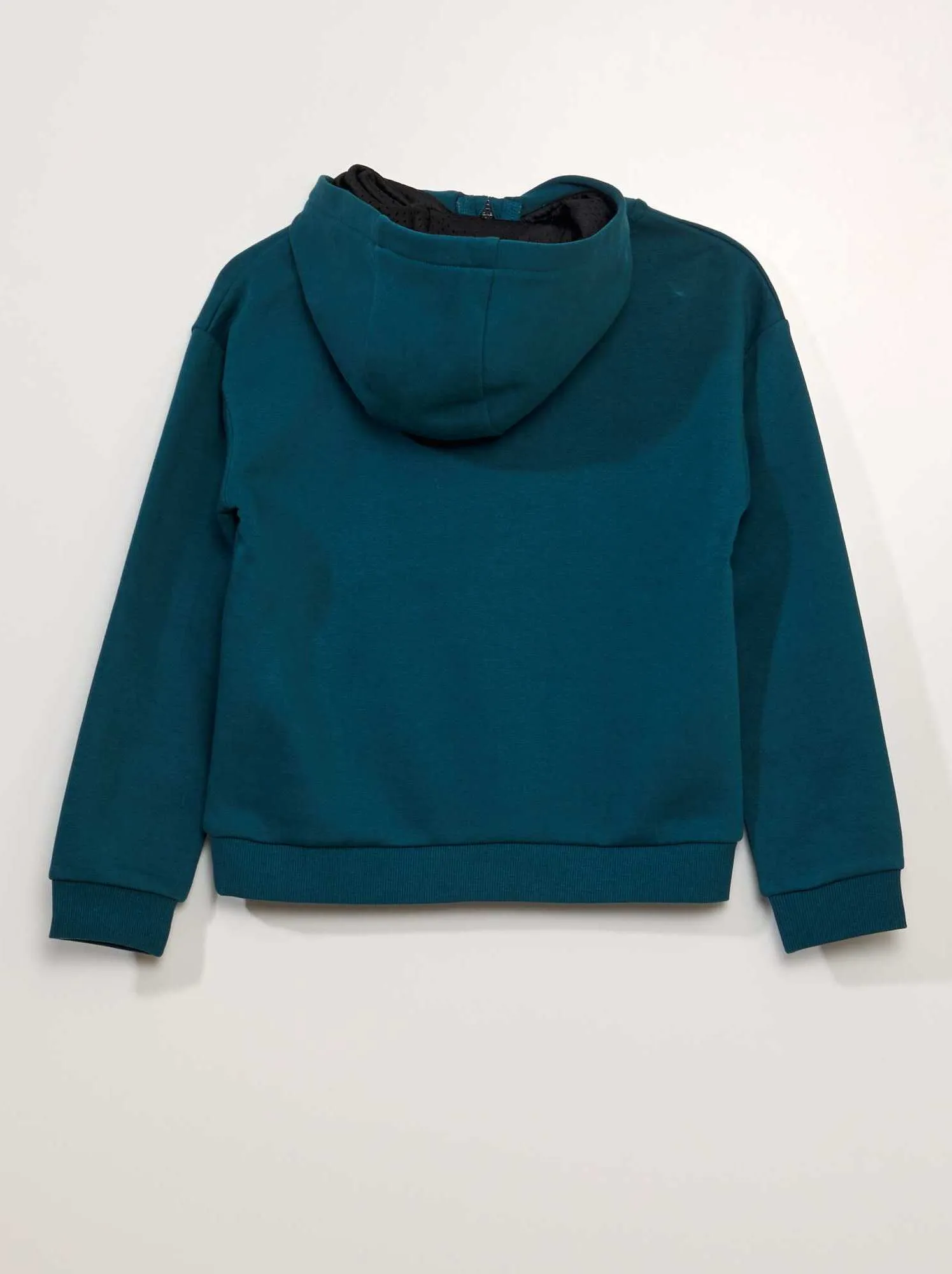 Felpa con cappuccio e collo con zip - VERDE