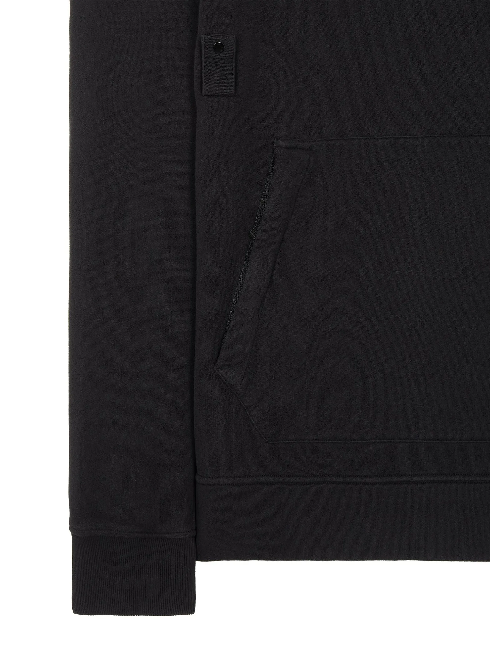 Felpa con Cappuccio in Cotone Smerigliato Nero