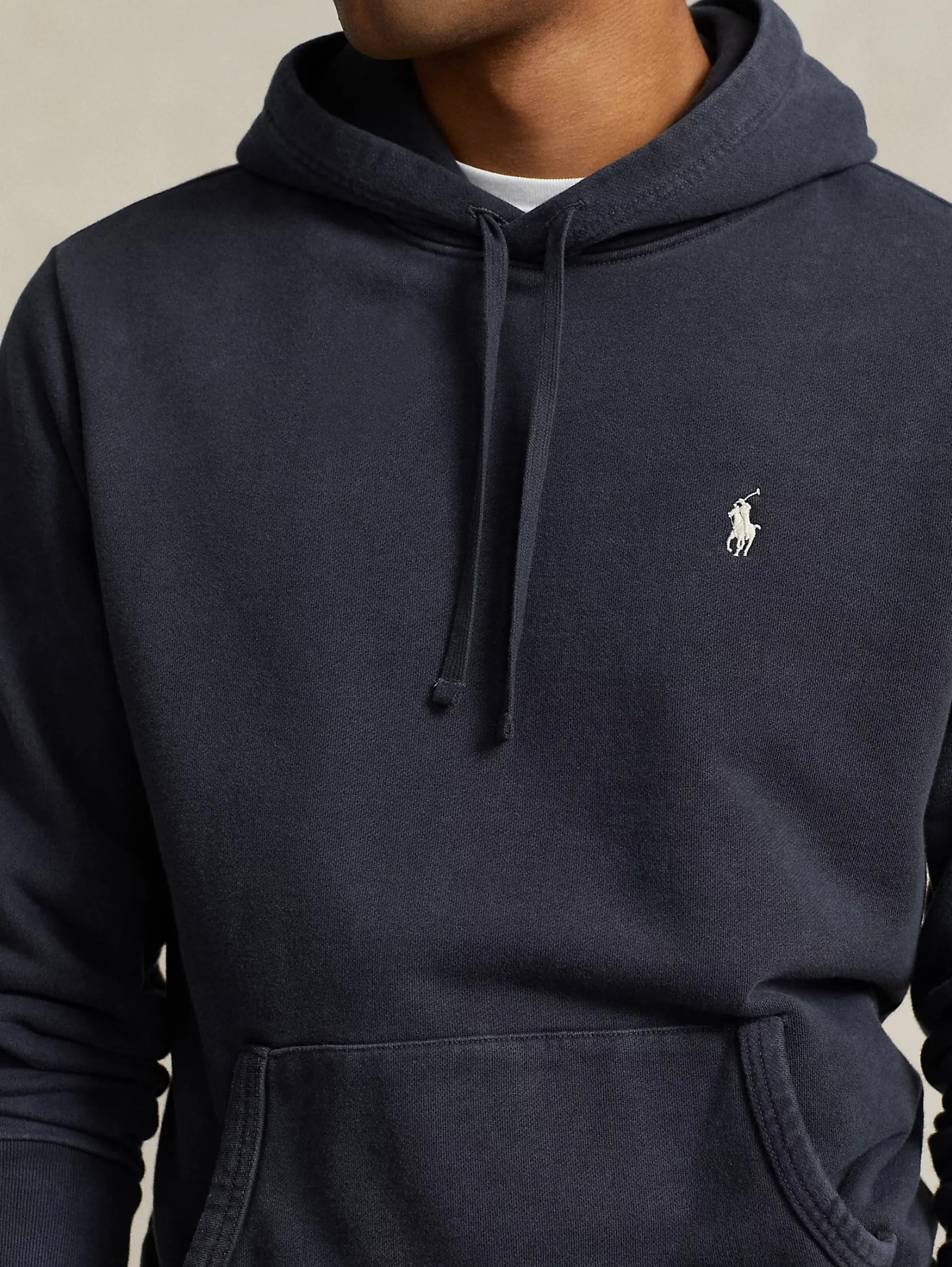Felpa con Cappuccio in Spugna Loopback Nero