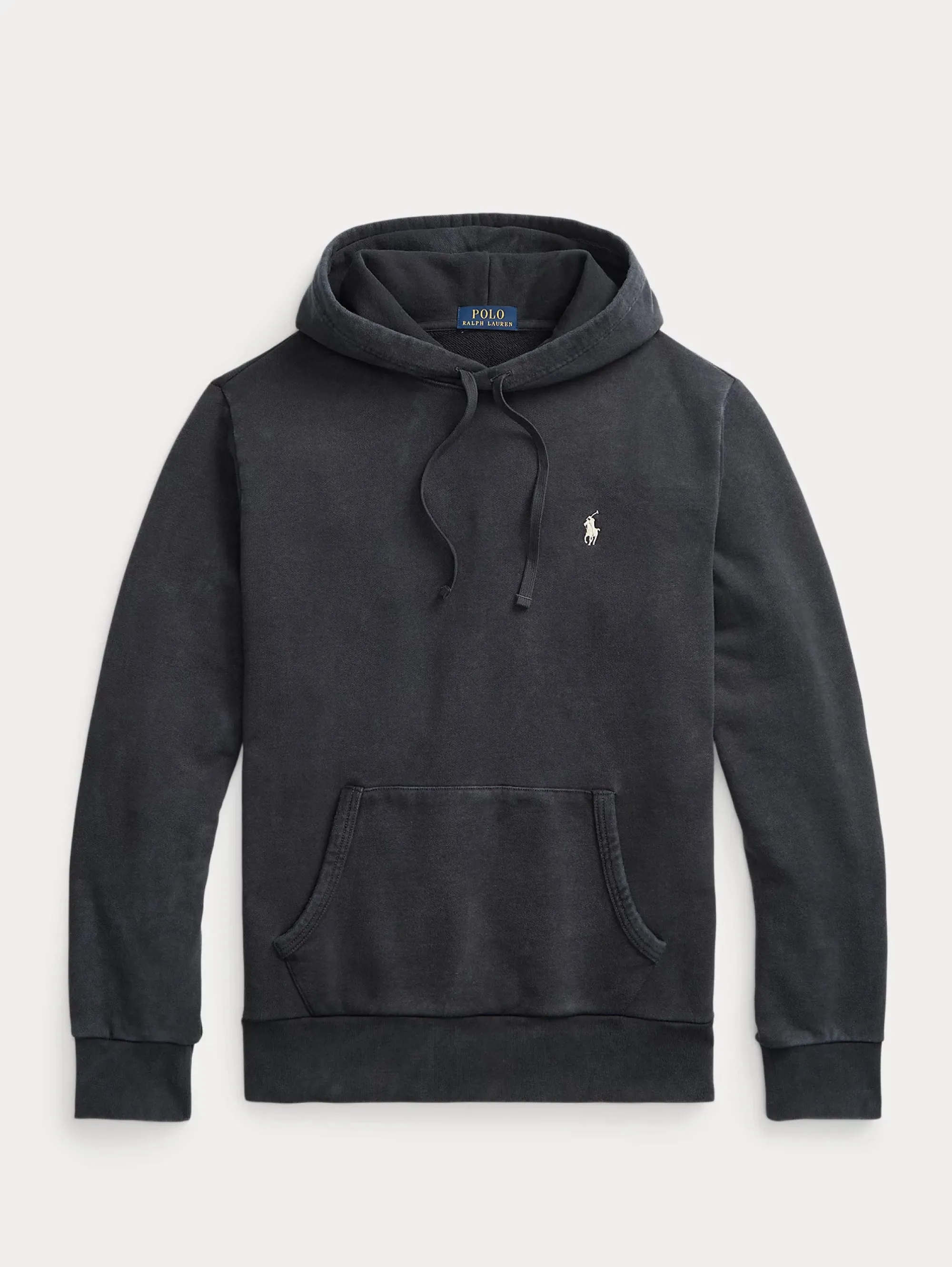 Felpa con Cappuccio in Spugna Loopback Nero