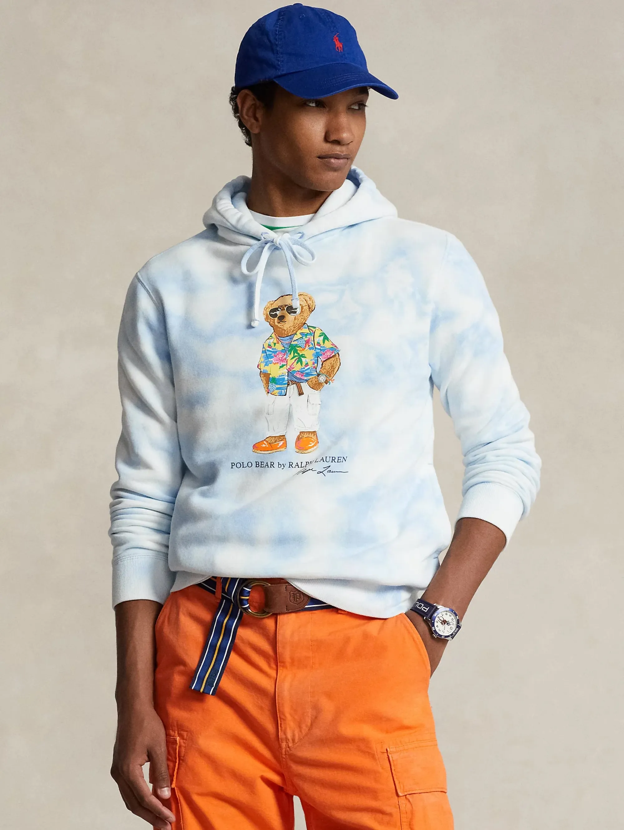 Felpa con Cappuccio Tie Dye Blu