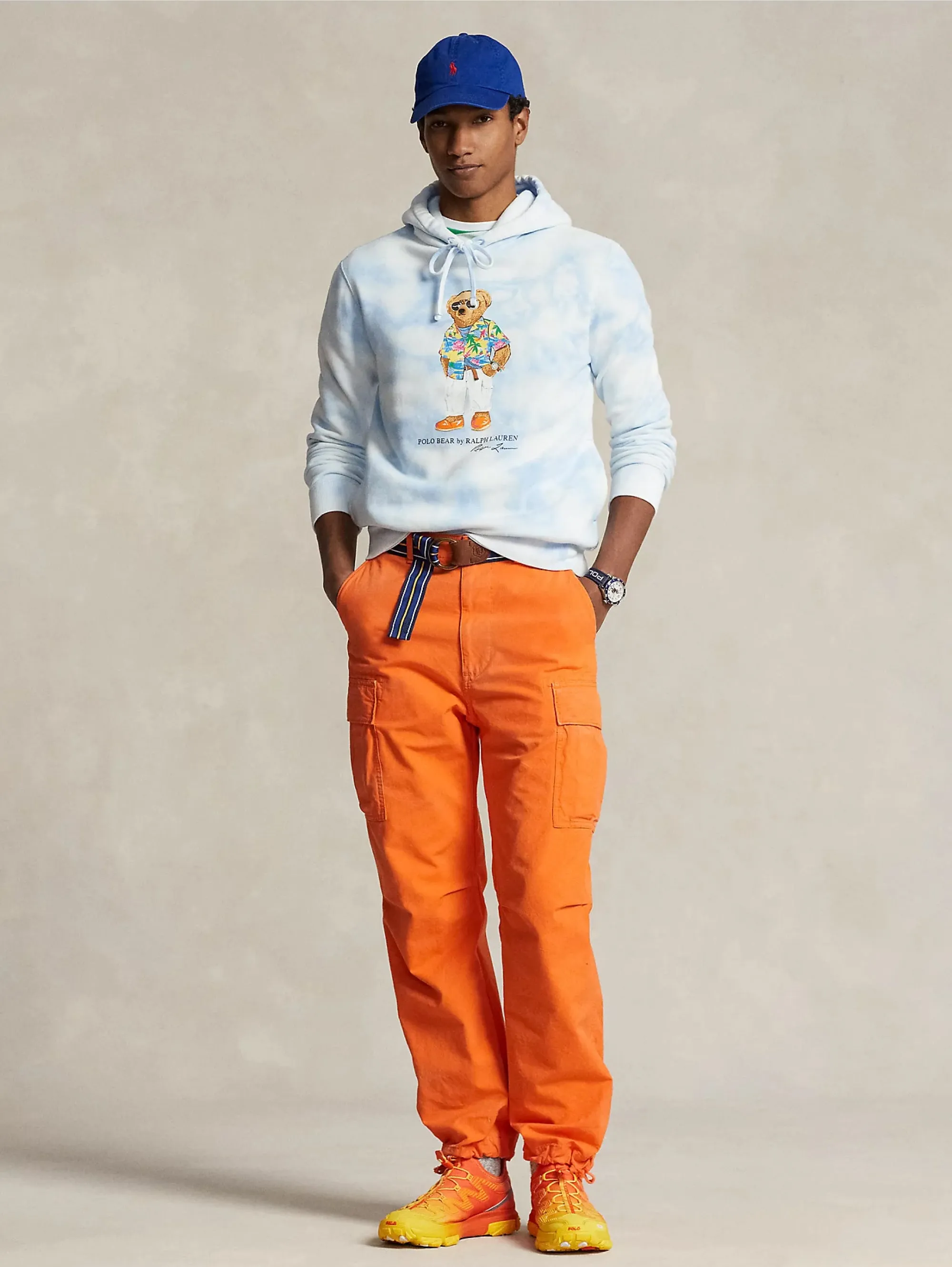 Felpa con Cappuccio Tie Dye Blu