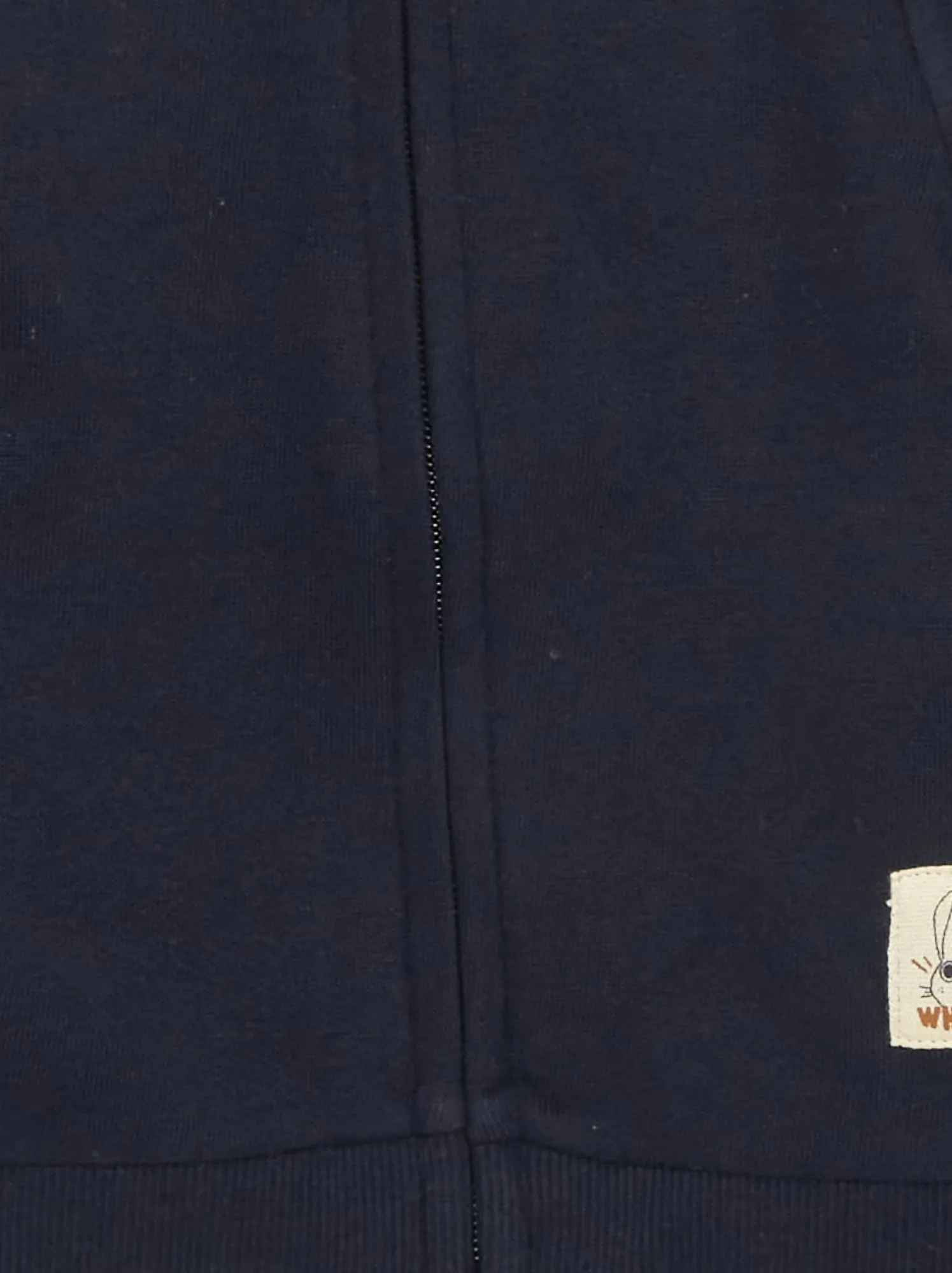 Felpa con zip in tessuto felpato - blu