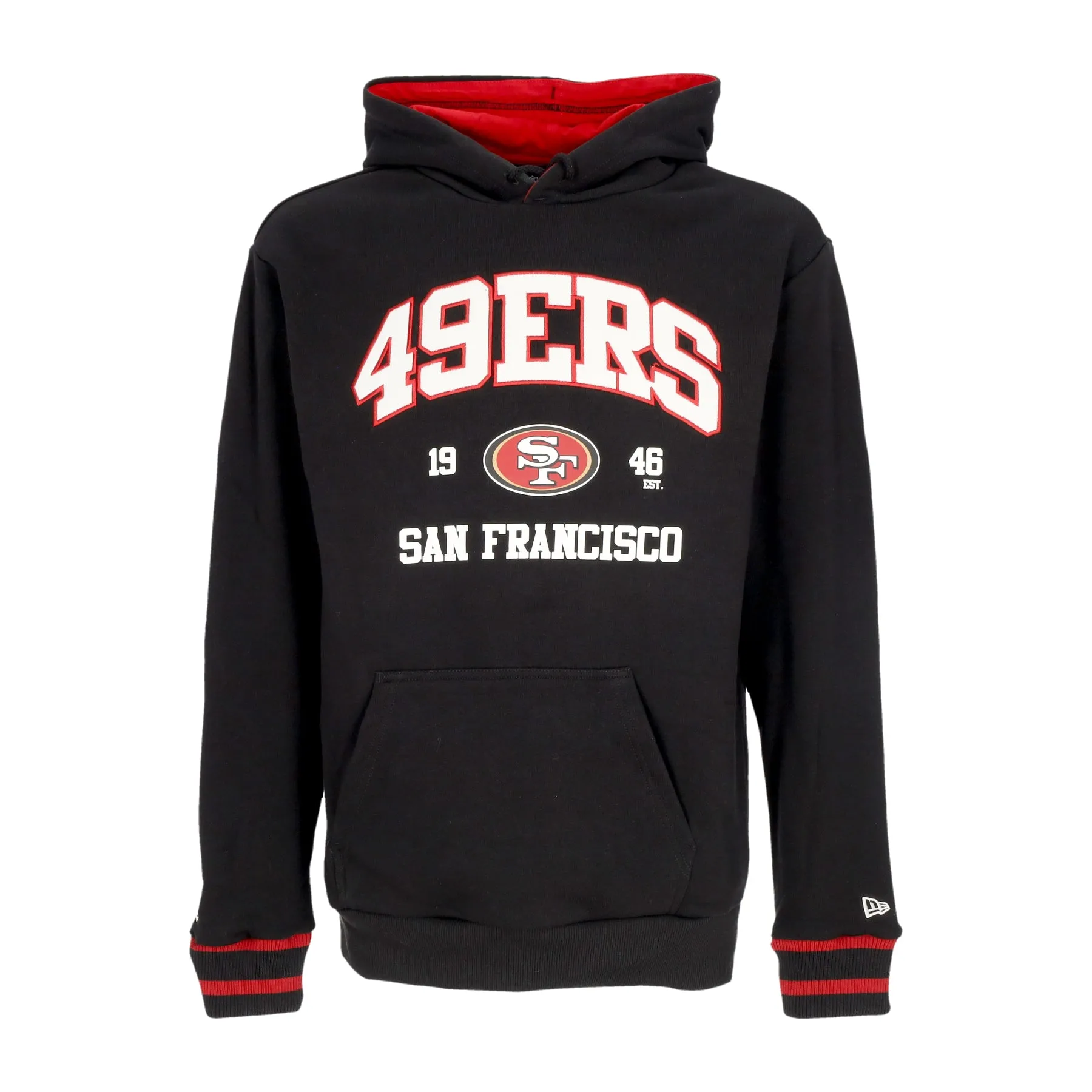 Felpa Leggera Cappuccio Uomo Nfl Oversized Hoodie Saf49e Black/scarlet