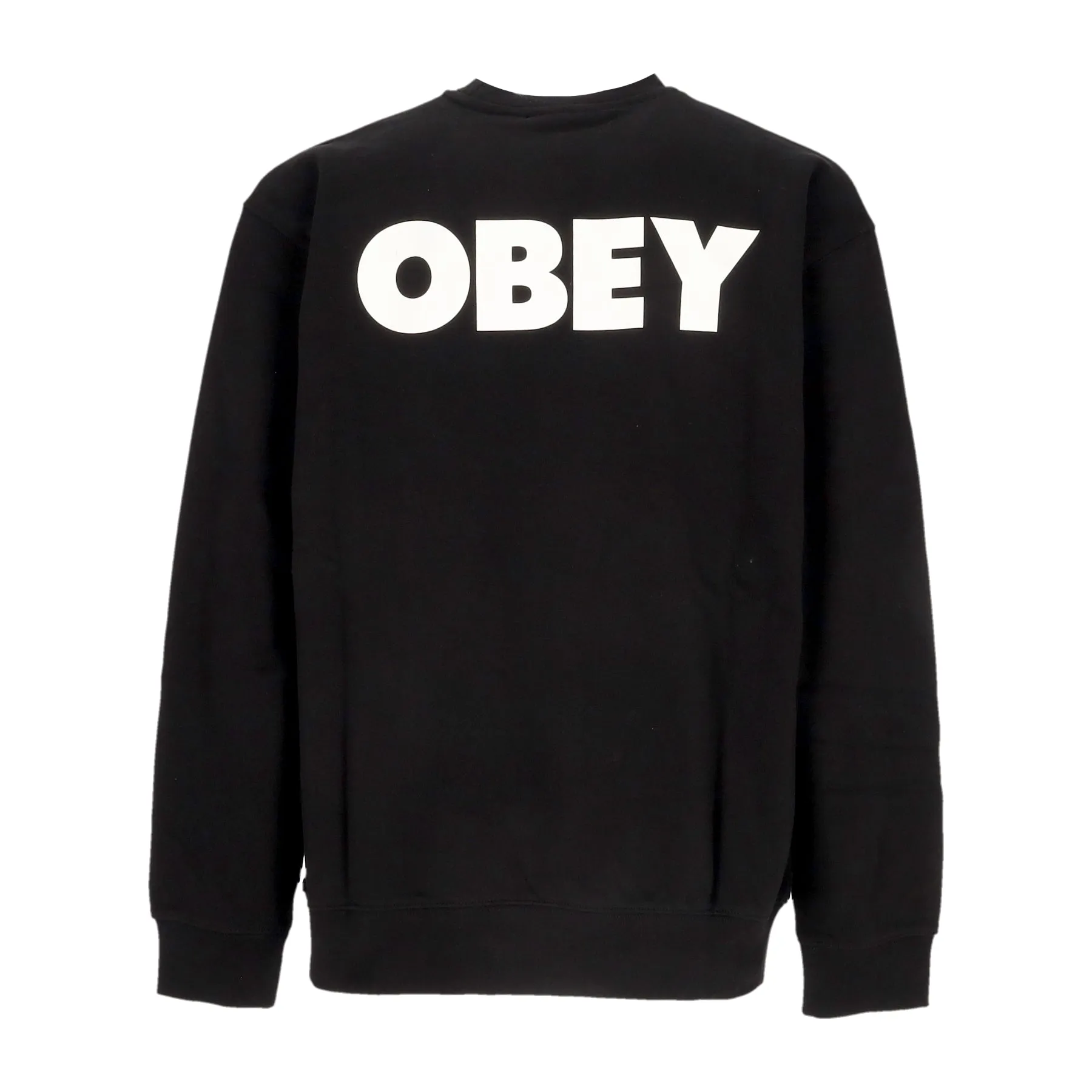 Felpa Leggera Girocollo Uomo Bold Box Fit Premium Crew Fleece Black
