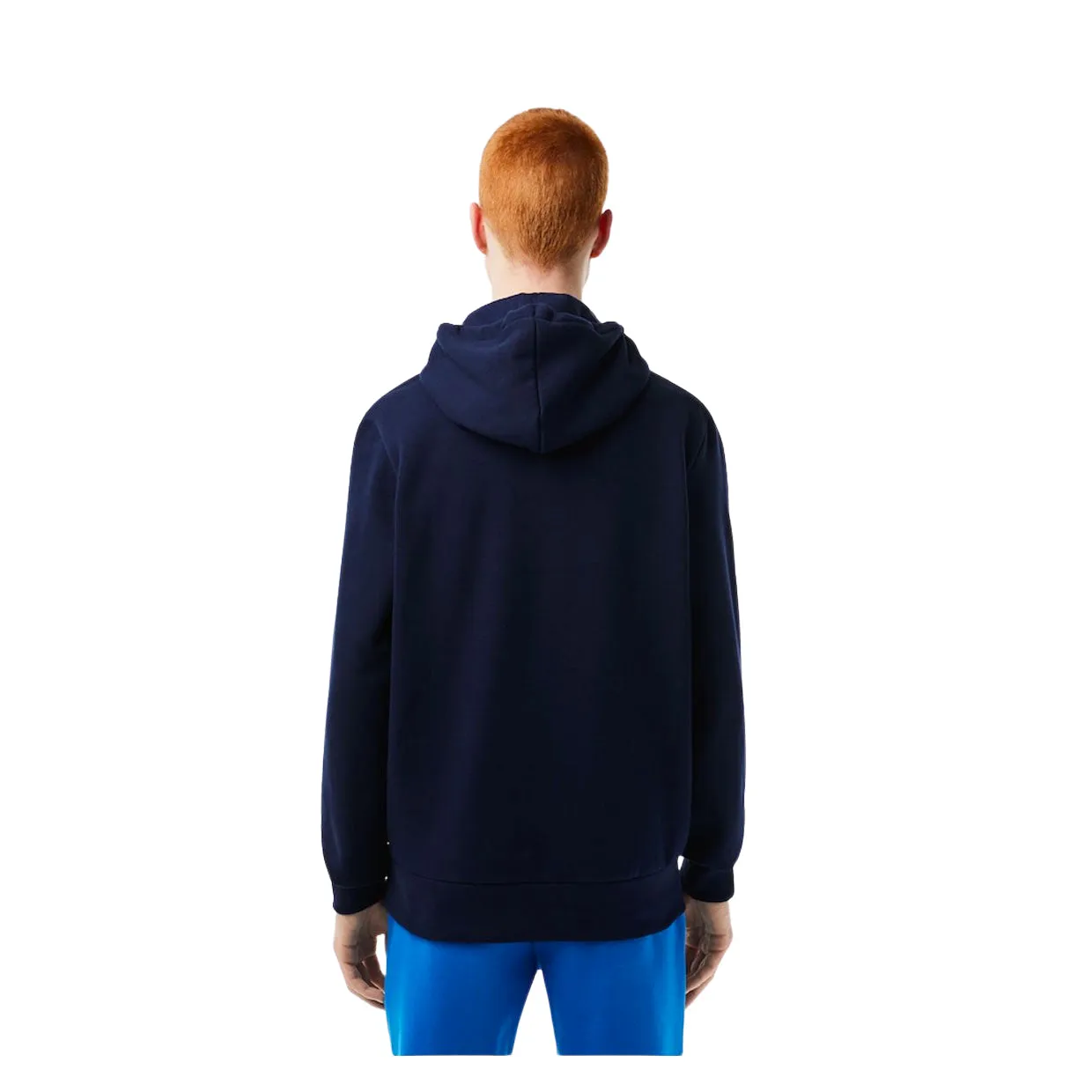 Felpa Uomo Lacoste Cappuccio Cotone Biologico Blu Navy