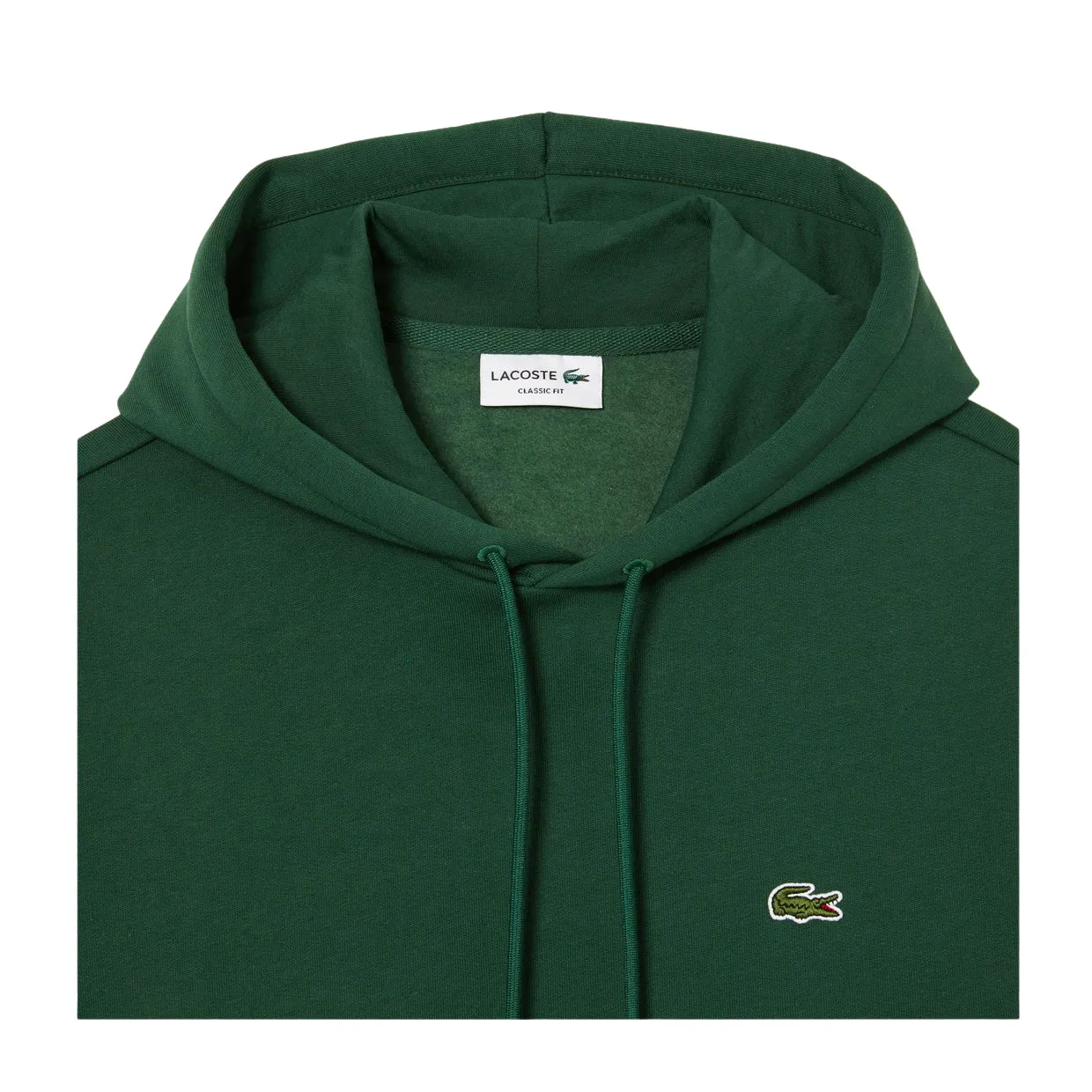 Felpa Uomo Lacoste Cappuccio Cotone Biologico Verde