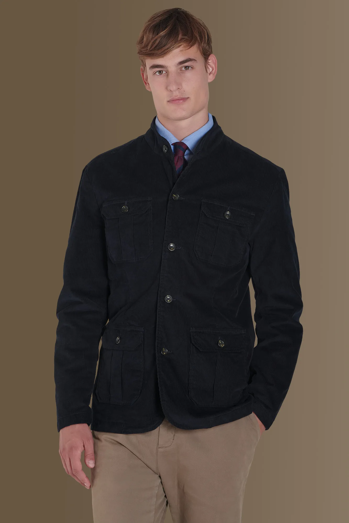 Field jacket velluto a coste misto cotone