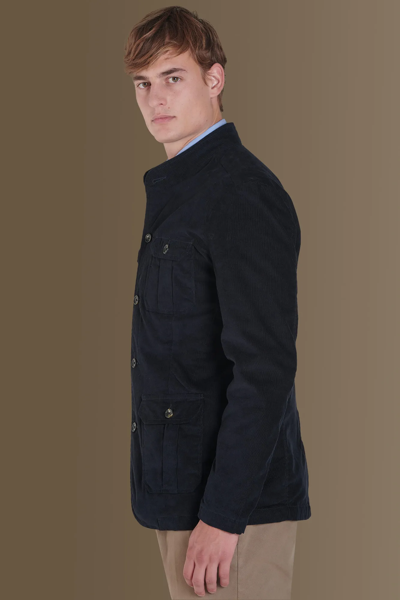 Field jacket velluto a coste misto cotone