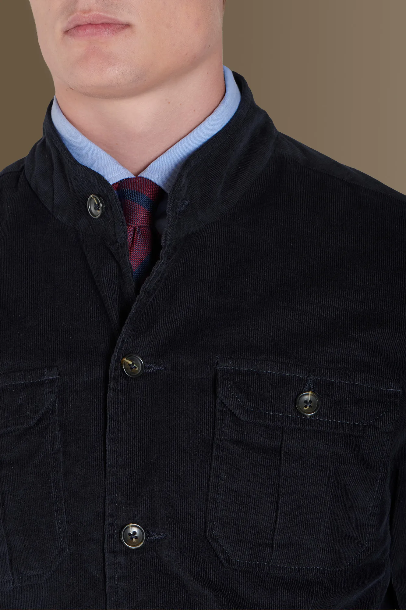 Field jacket velluto a coste misto cotone