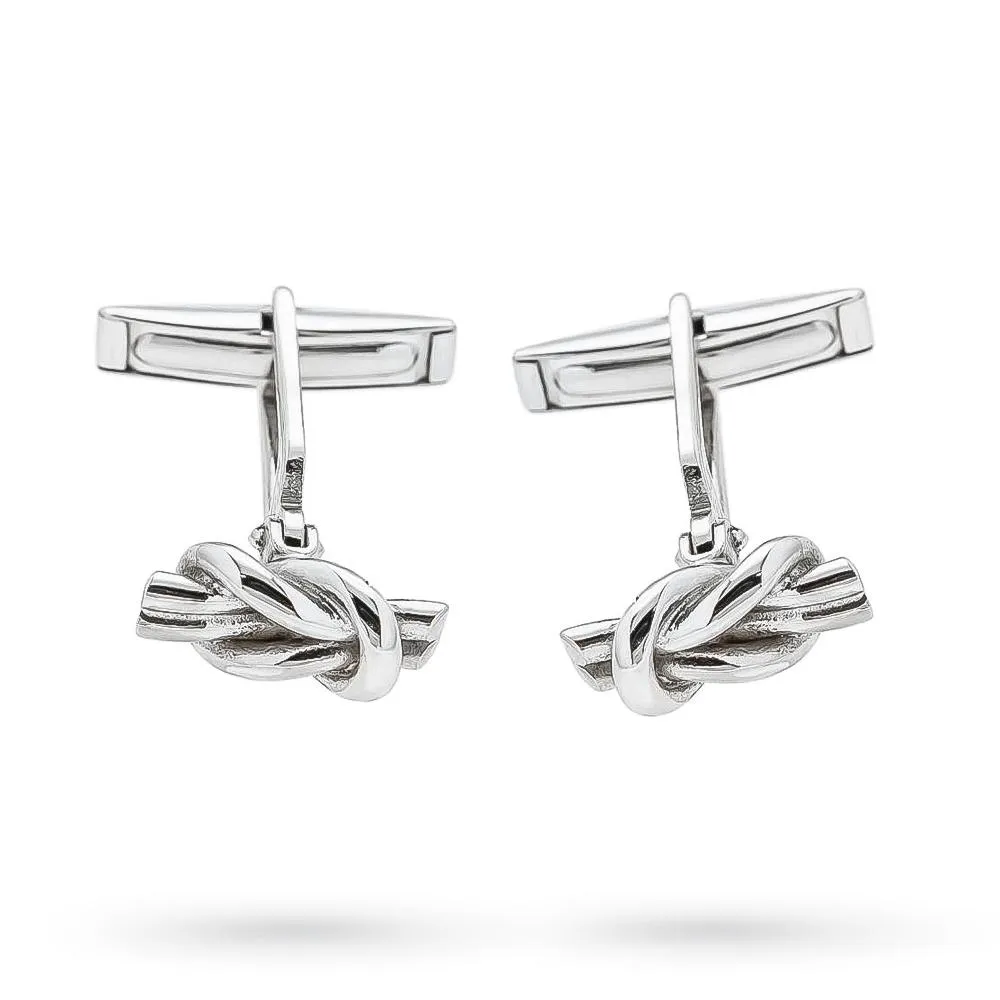 Gemelli camicia Nodo piano argento 925 lucido