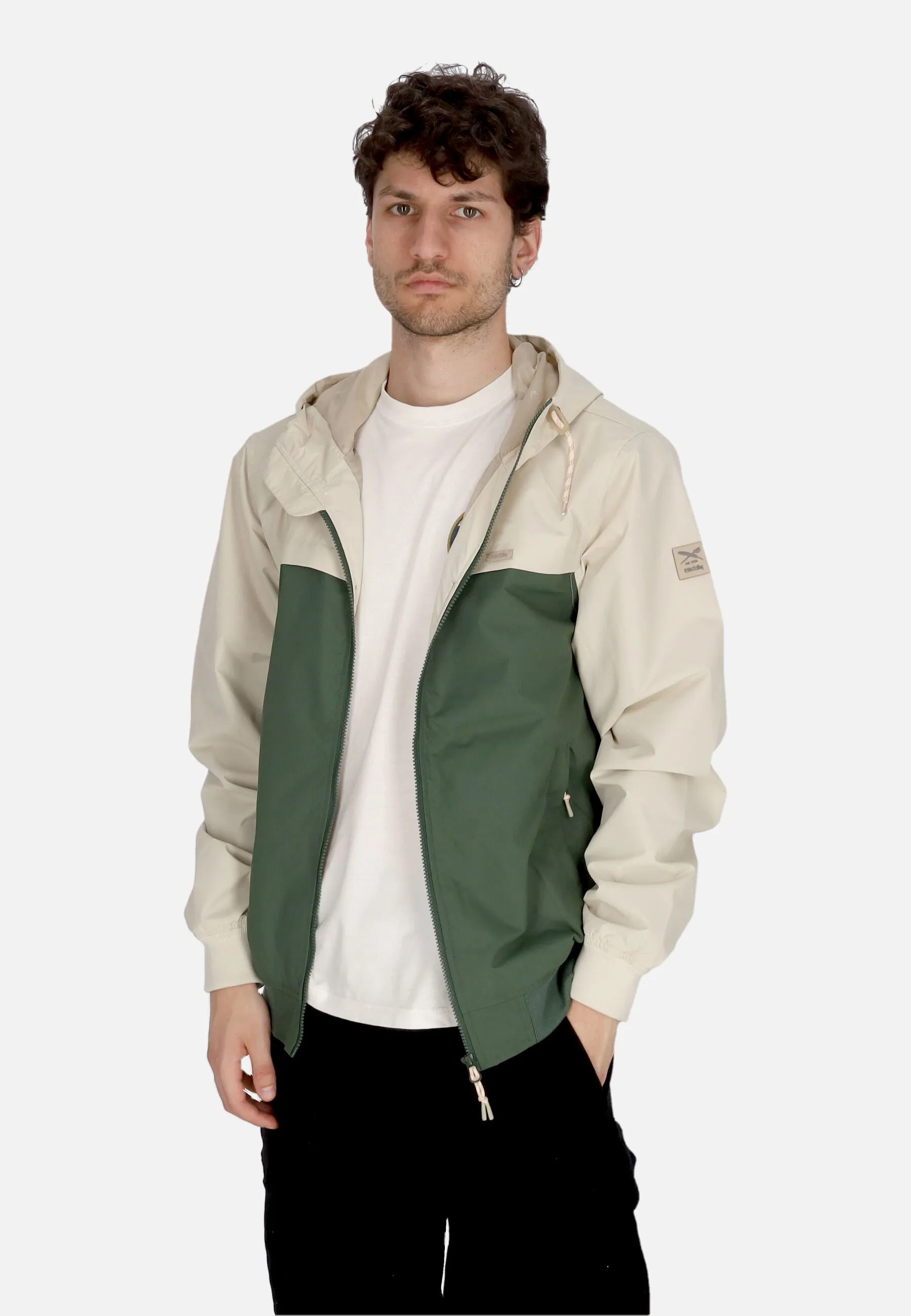 Giacca a Vento Uomo Achterdeck Jacket Beige/green