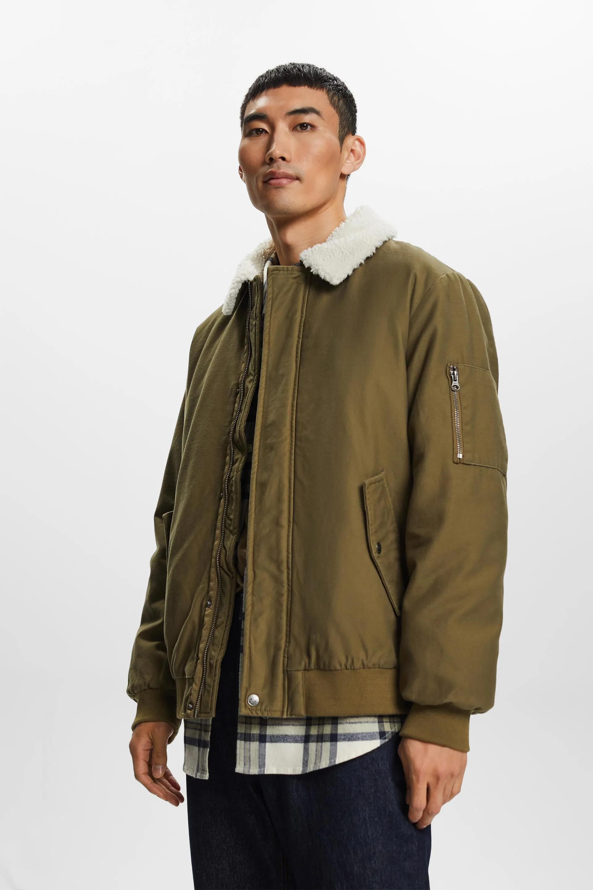Giacca bomber in pile imbottita