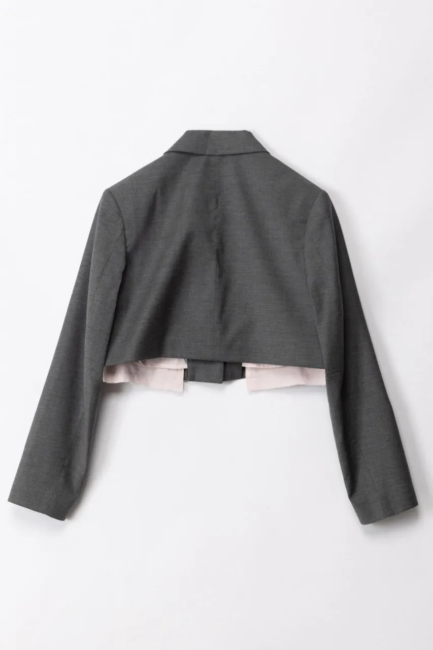Giacca crop con ricamo LEAD