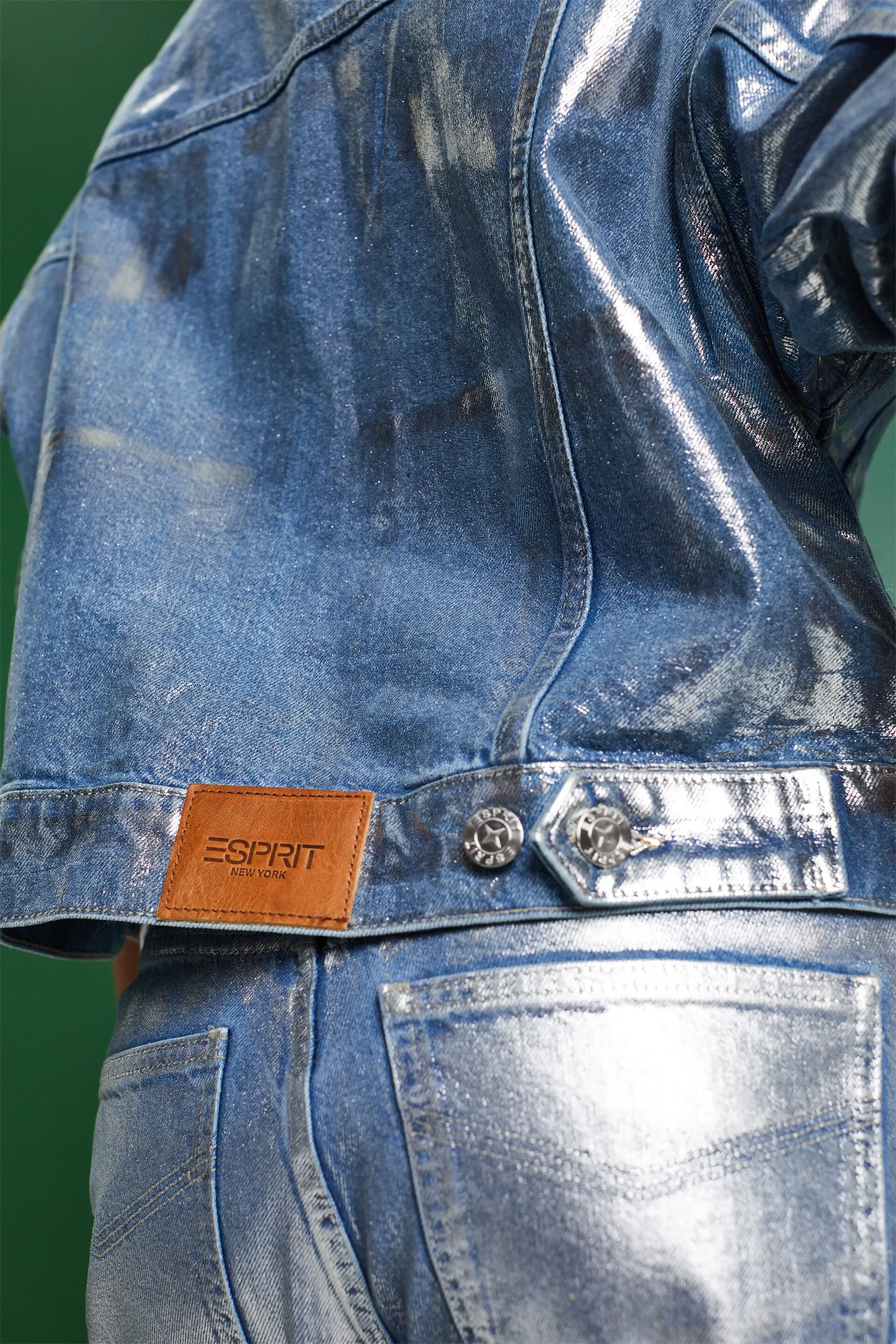 Giacca di jeans metallizzata