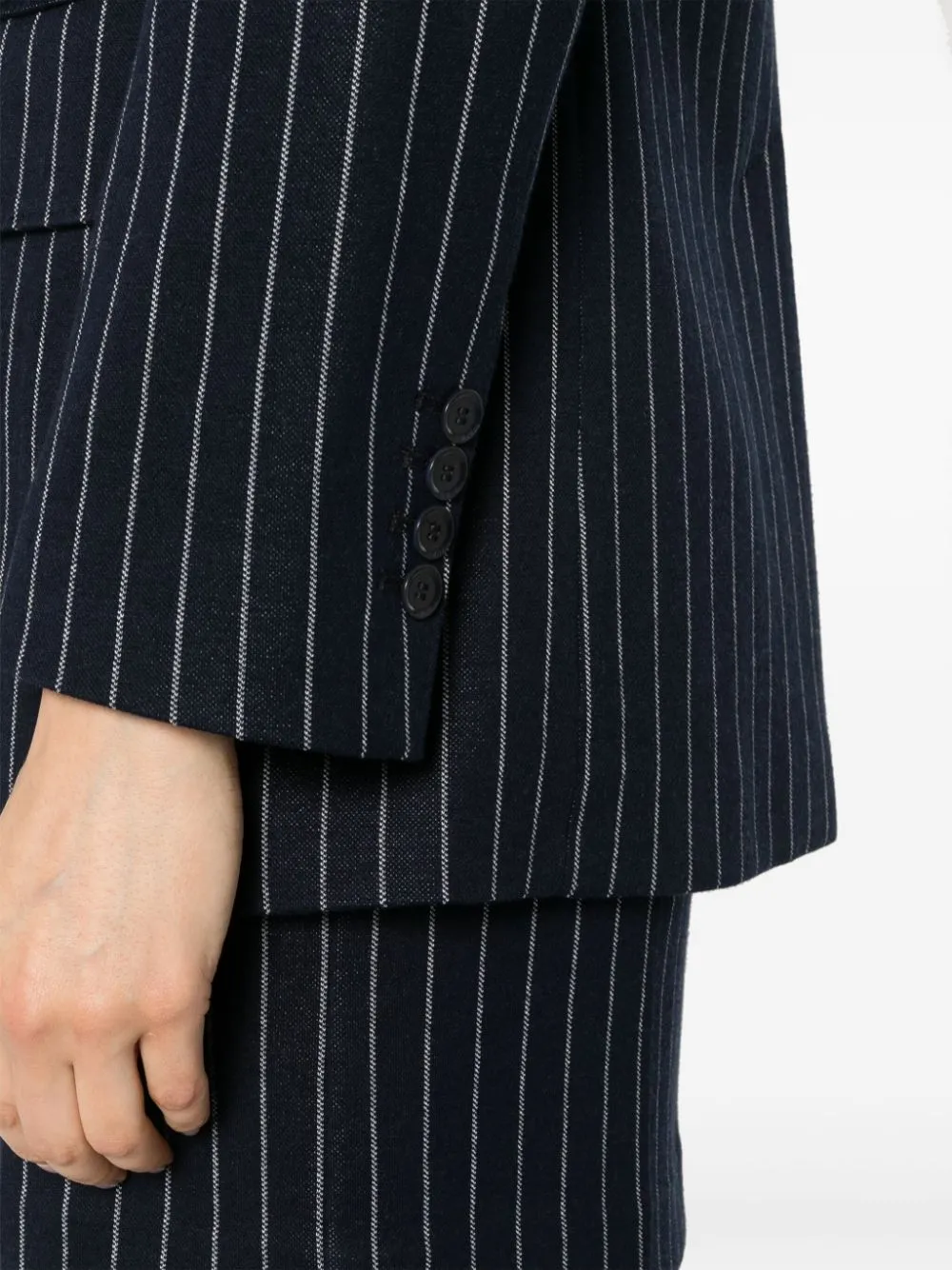 Giacca gessata monopetto aceri in blu - donna
