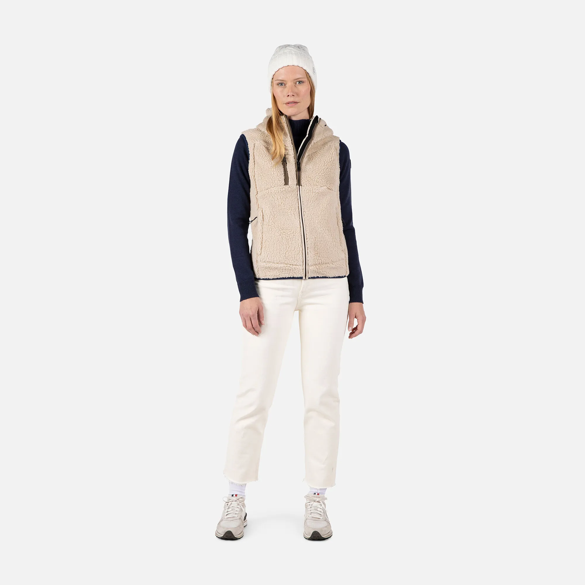 Gilet in pile curly donna