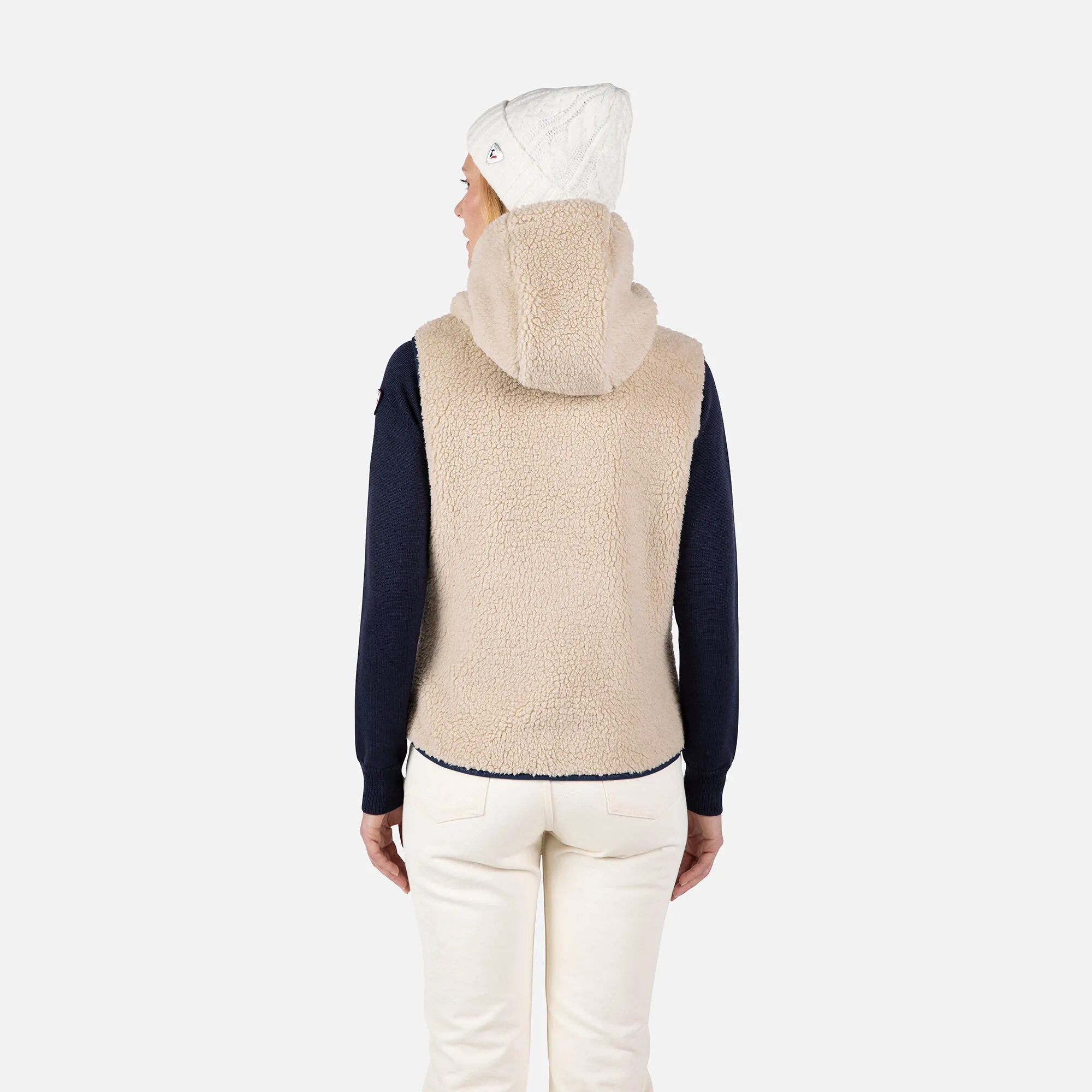 Gilet in pile curly donna