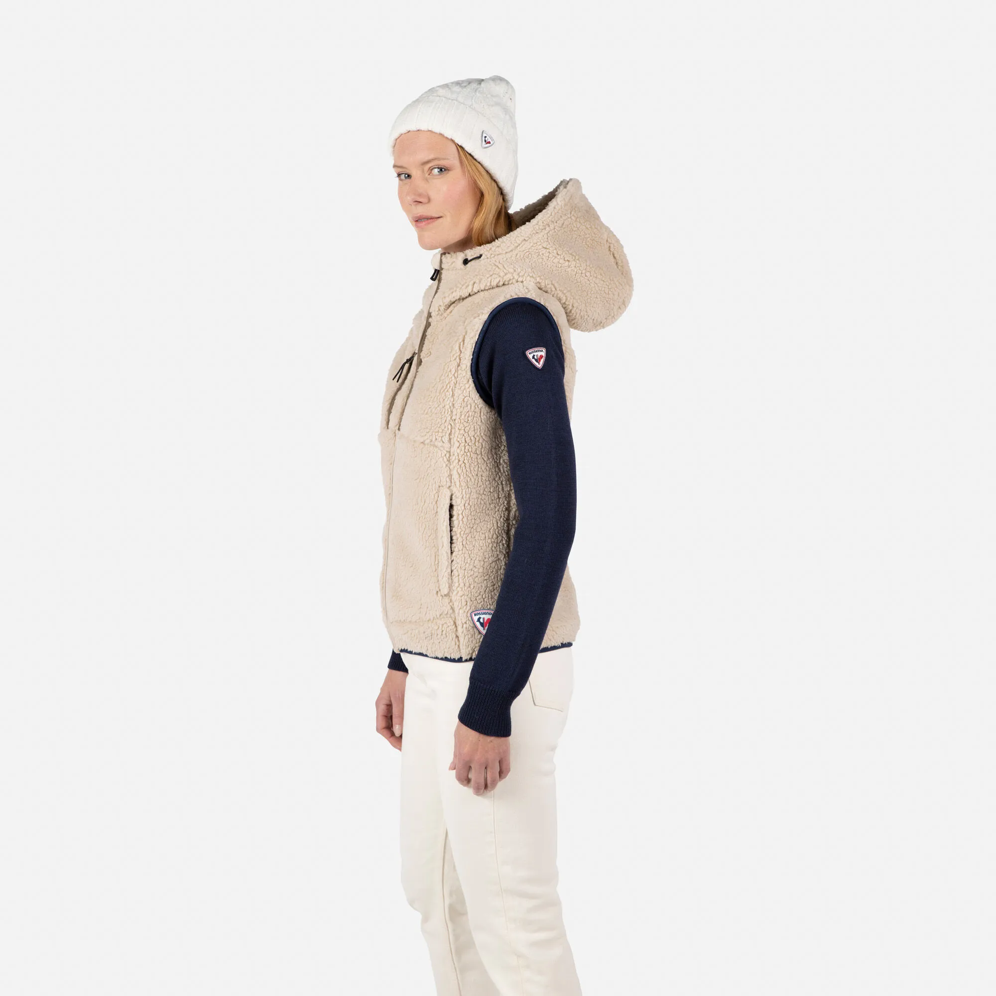 Gilet in pile curly donna