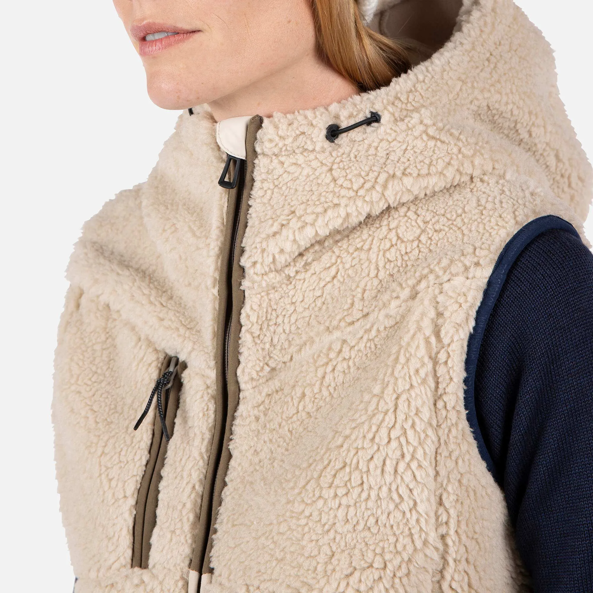 Gilet in pile curly donna