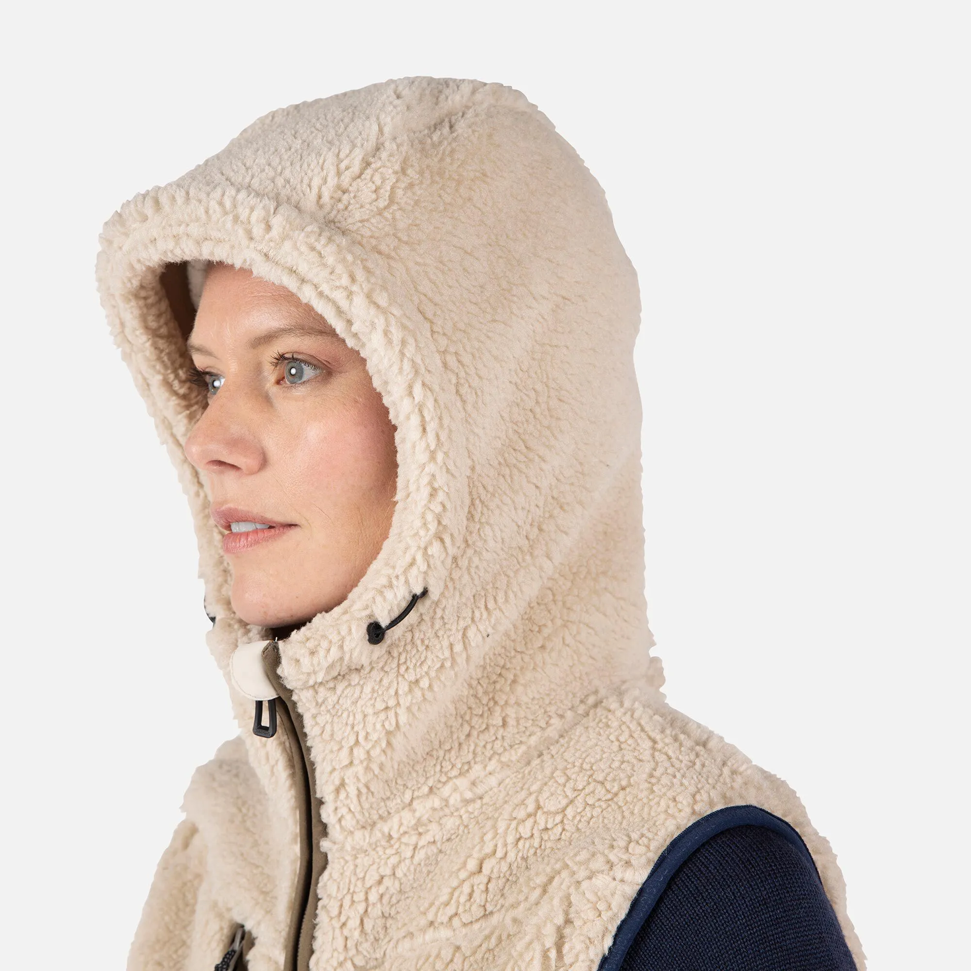 Gilet in pile curly donna