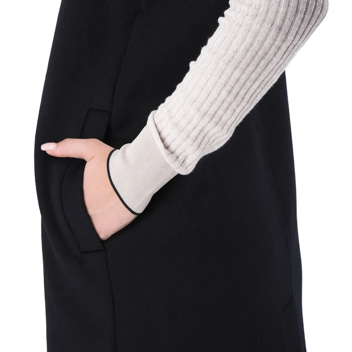 Gilet Lungo Senza Maniche Nero