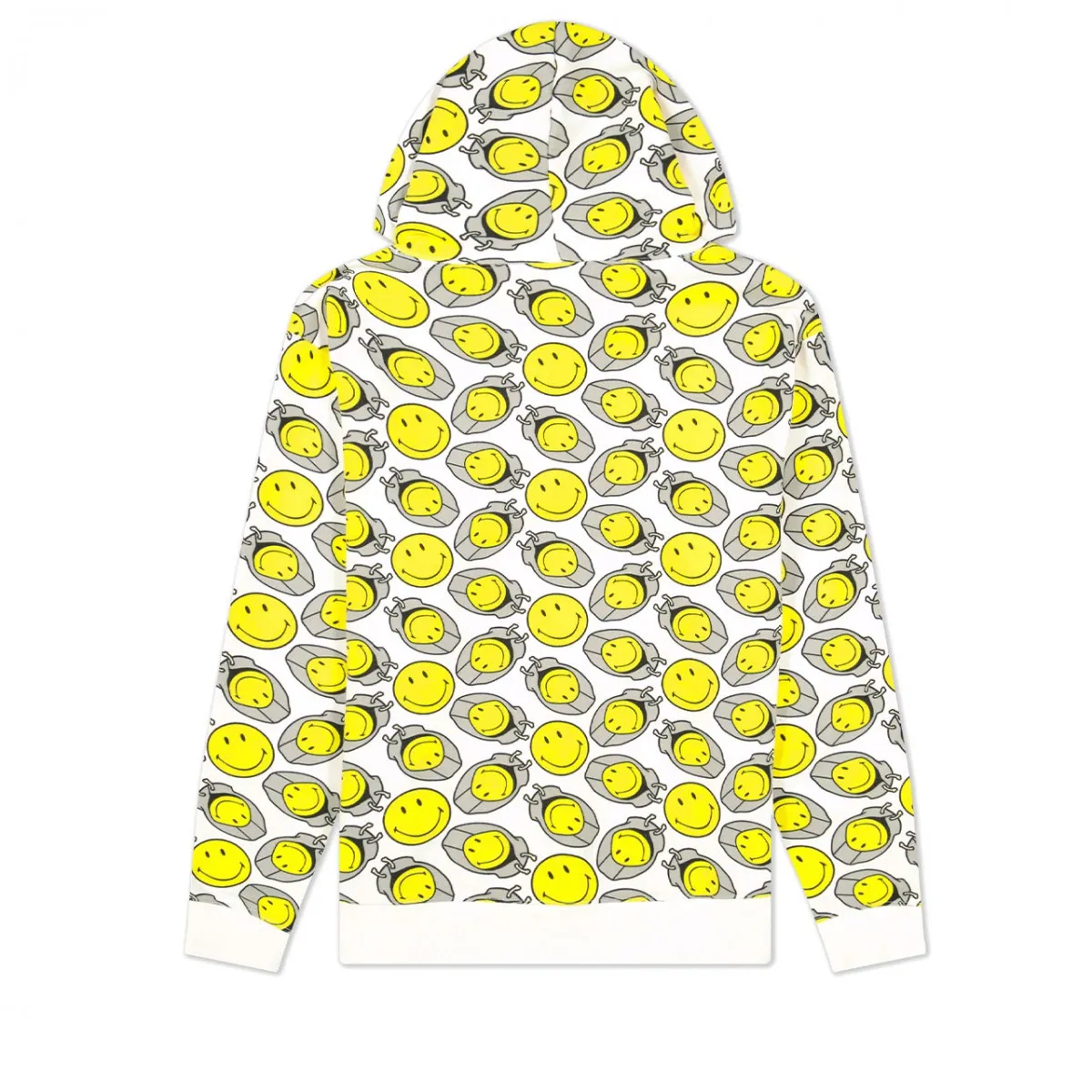 Hooded Full Zip Sweatshirt, Bianco