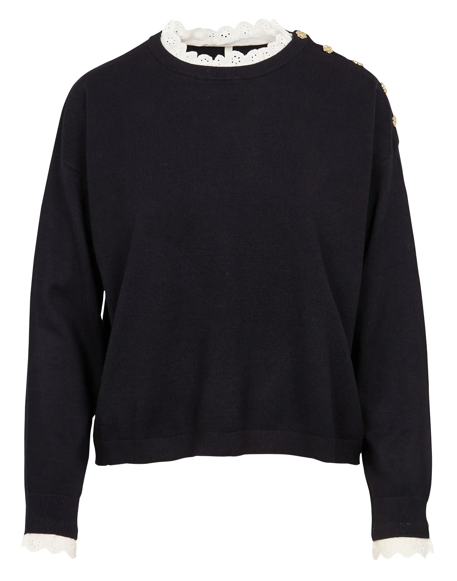  I CODE   Maglione a collo vittoriano diritto in maglia | Blu