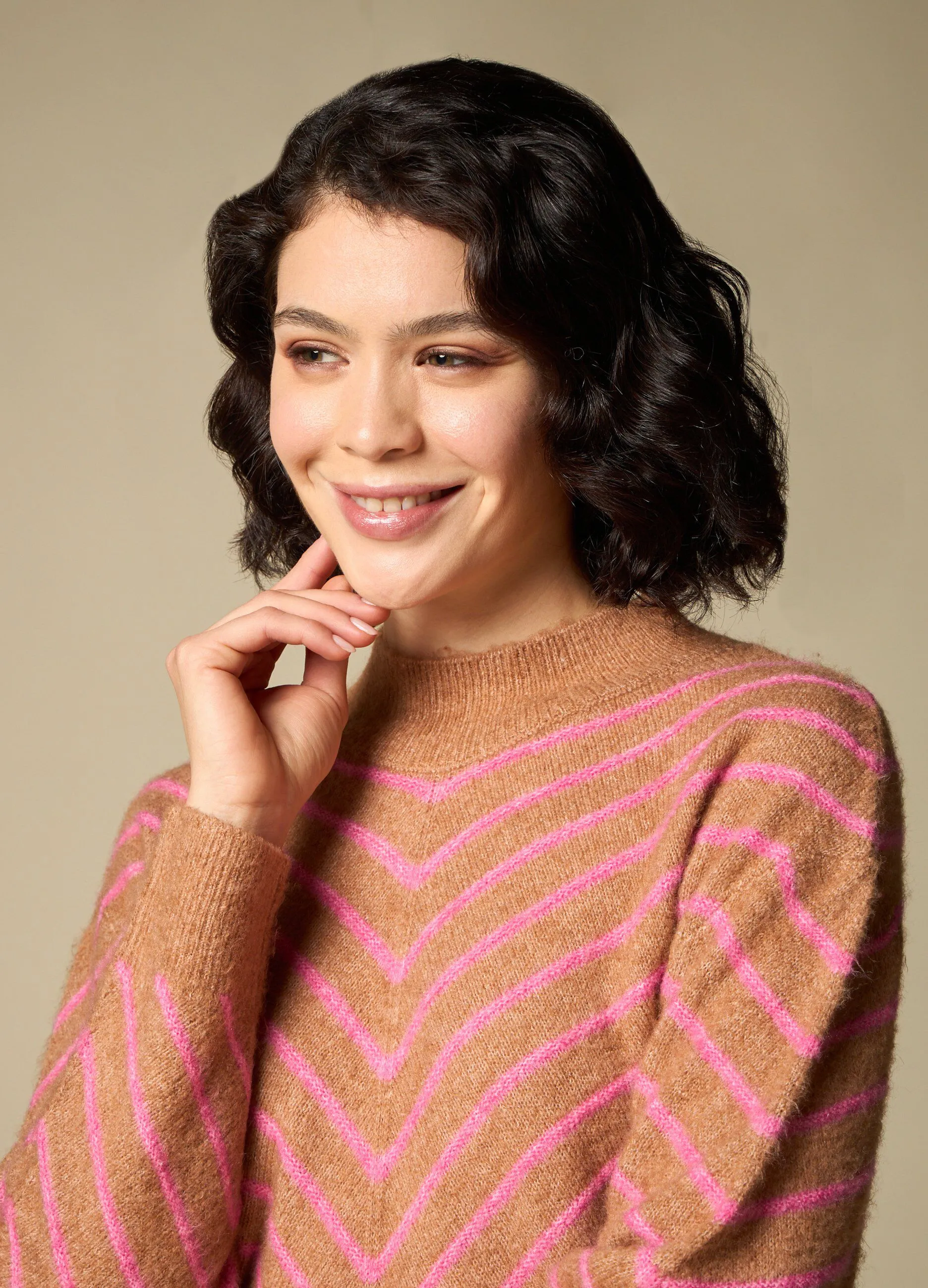 IWIE  Pullover tricot con lavorazione jacquard donna