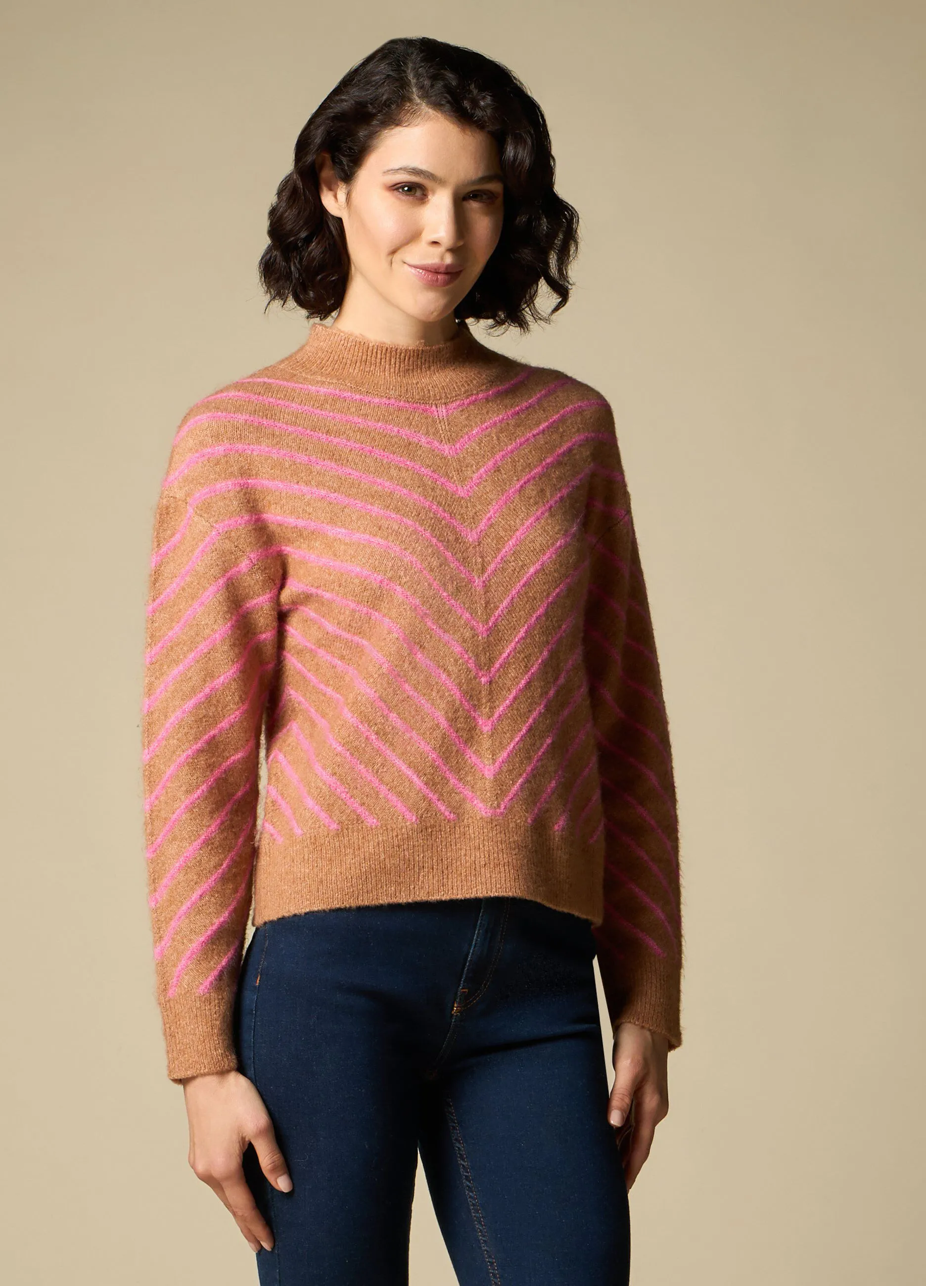 IWIE  Pullover tricot con lavorazione jacquard donna
