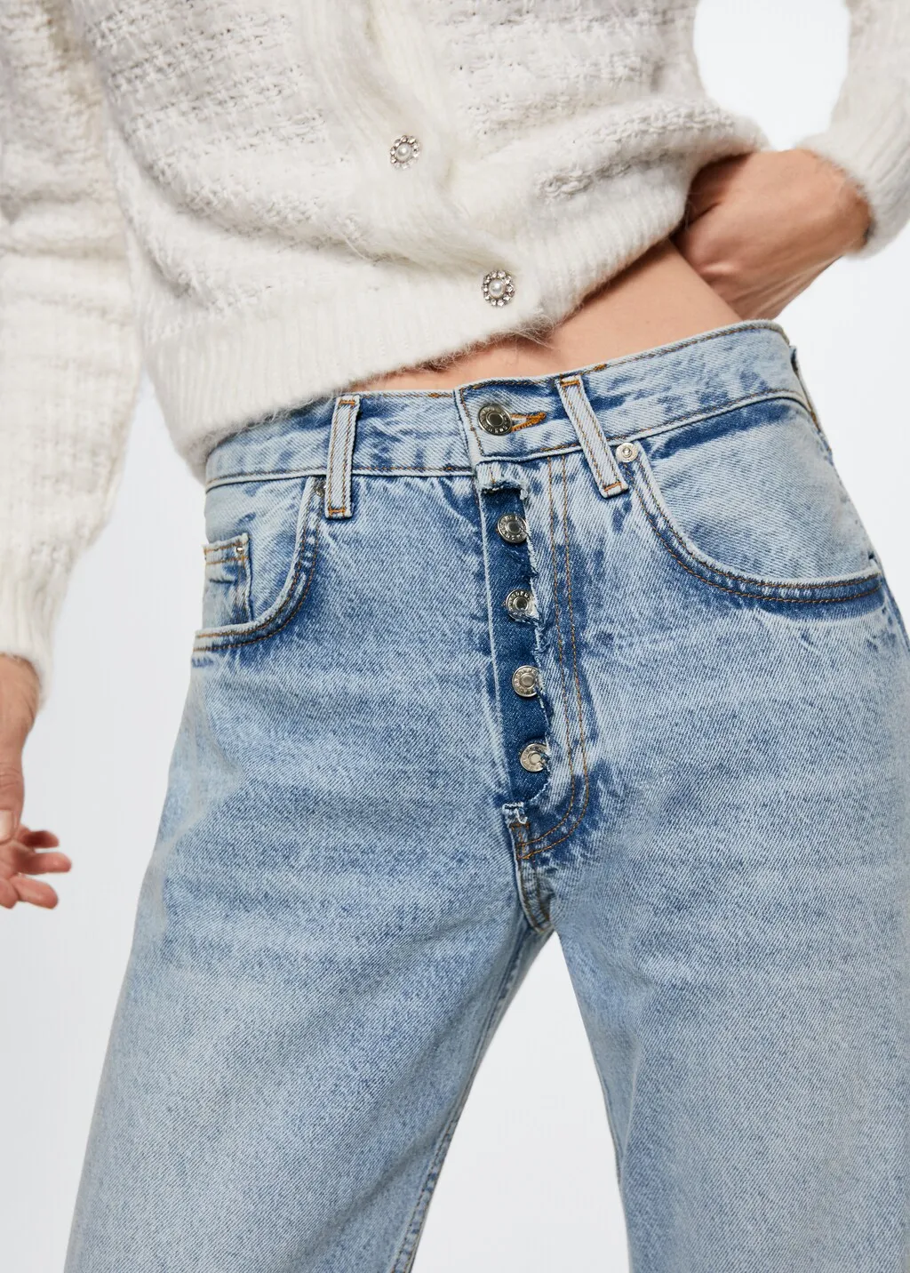 Jeans diritti crop
