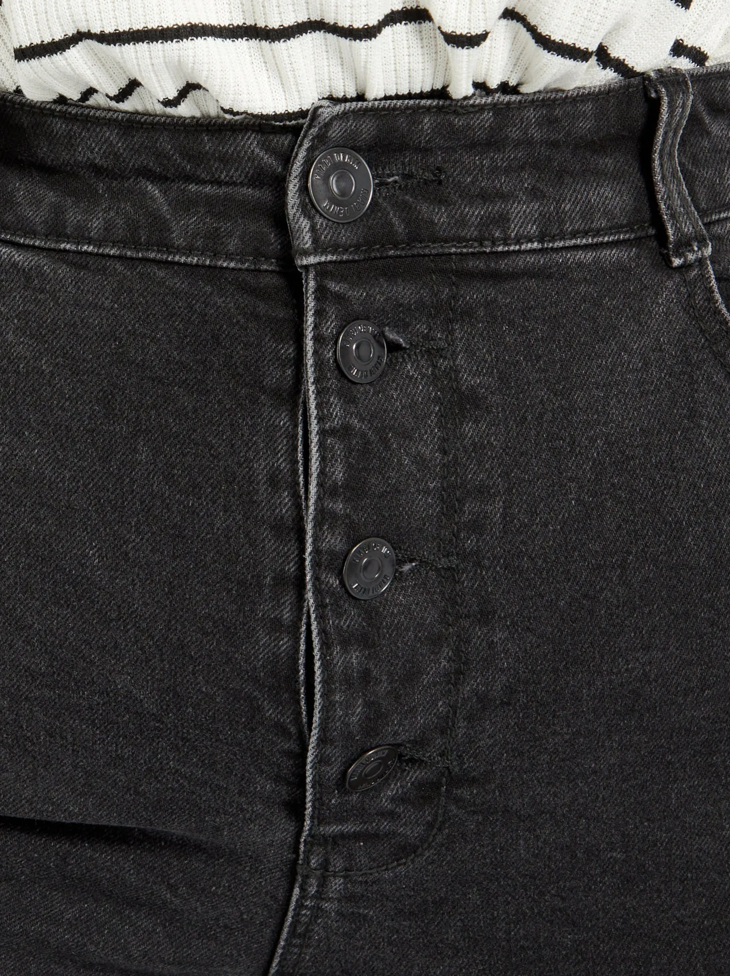 Jeans mom vita alta a 5 tasche L32 - NERO
