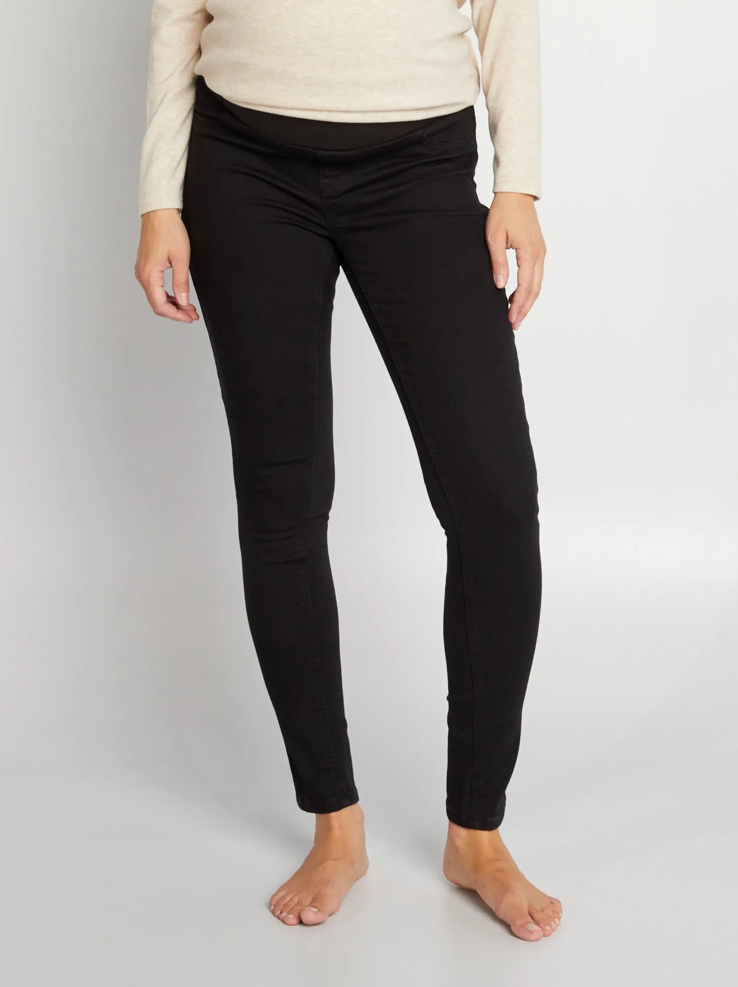Jeans premaman skinny super stretch - Inizio gravidanza - piccola fascia - NERO