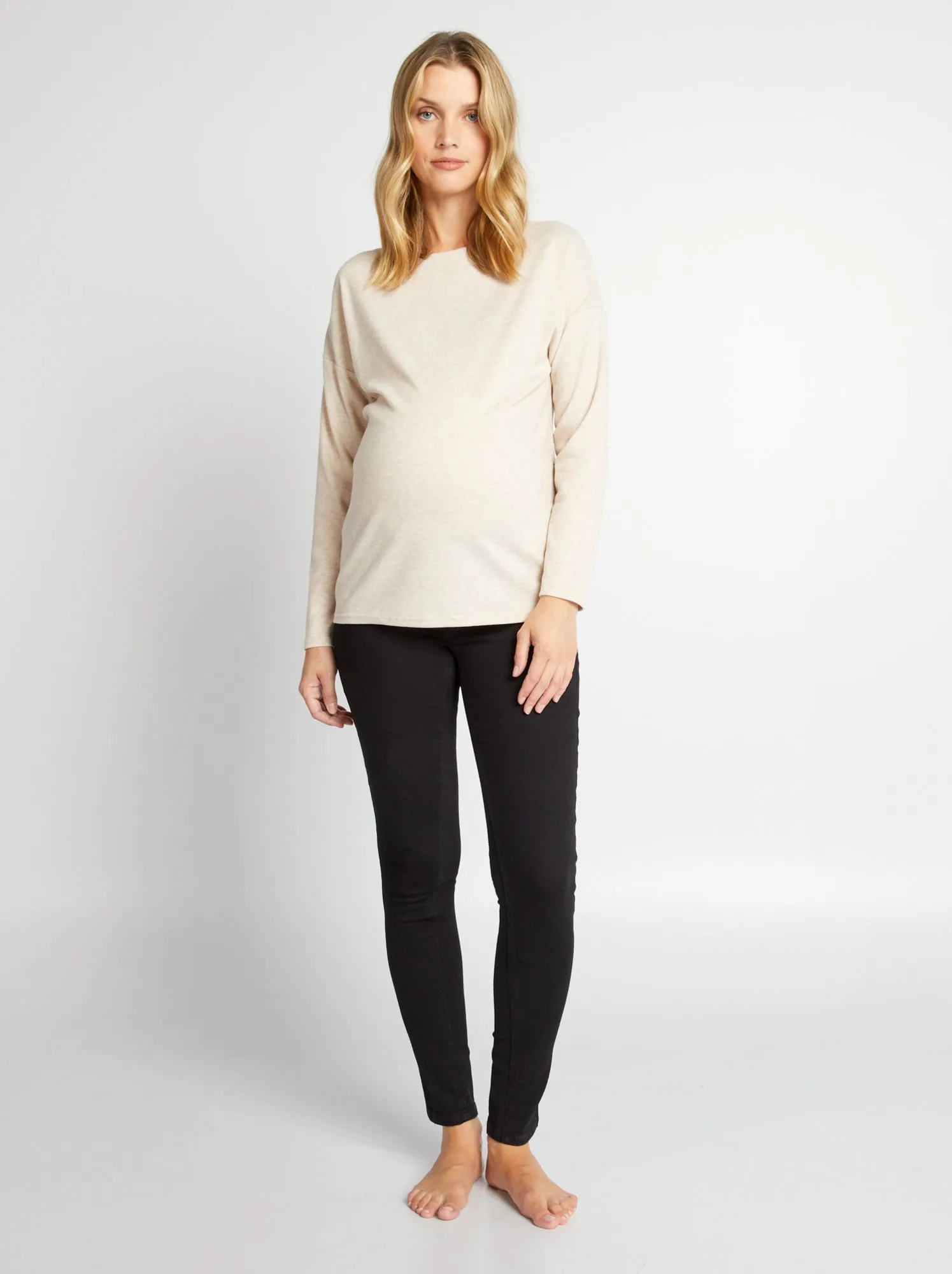 Jeans premaman skinny super stretch - Inizio gravidanza - piccola fascia - NERO