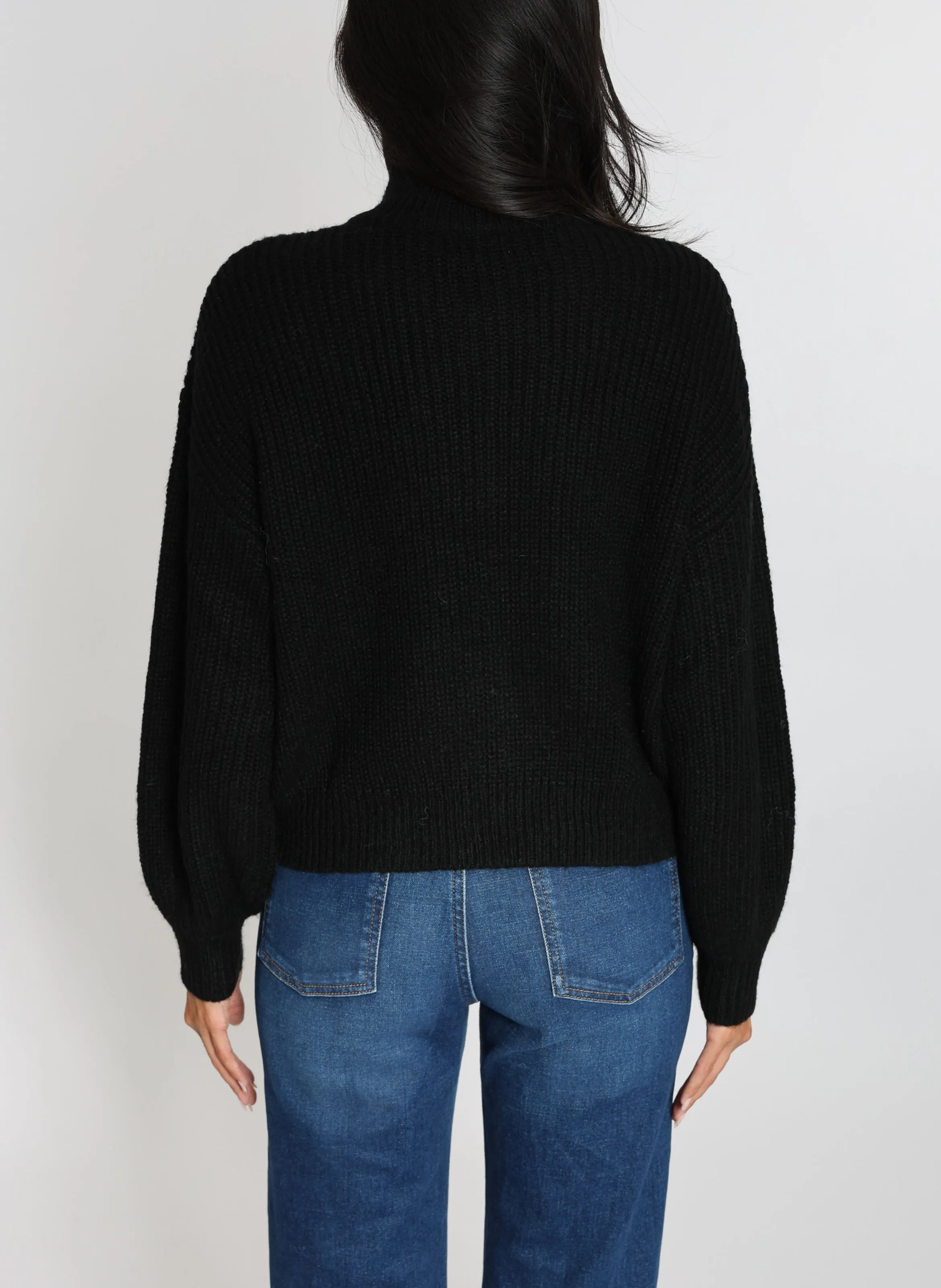  KOOKAI   MINA - Maglione a collo alto oversize in maglia mista | Nero