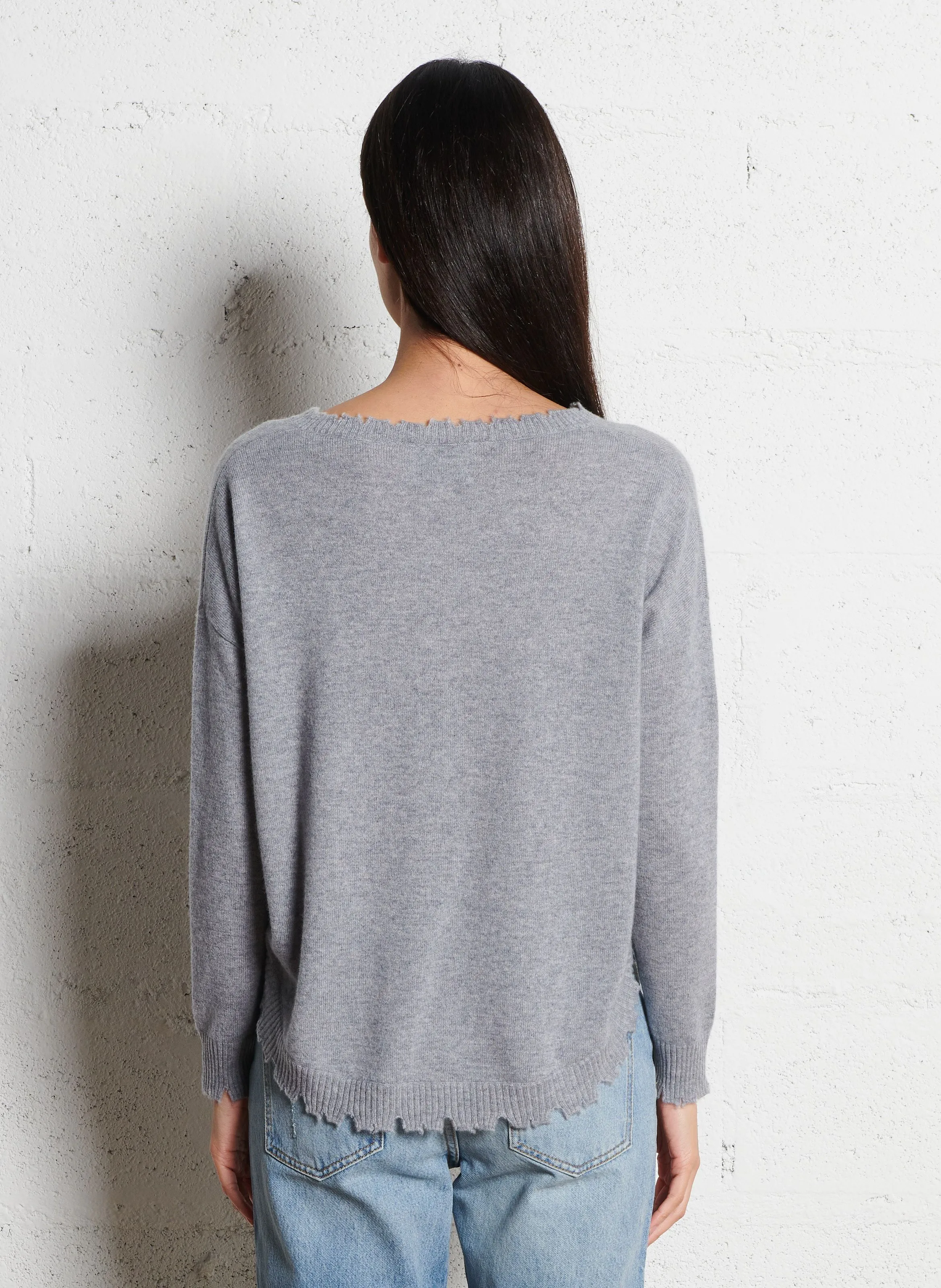  KUJTEN   MELA - Maglione oversize in maglia cashmere | Grigio