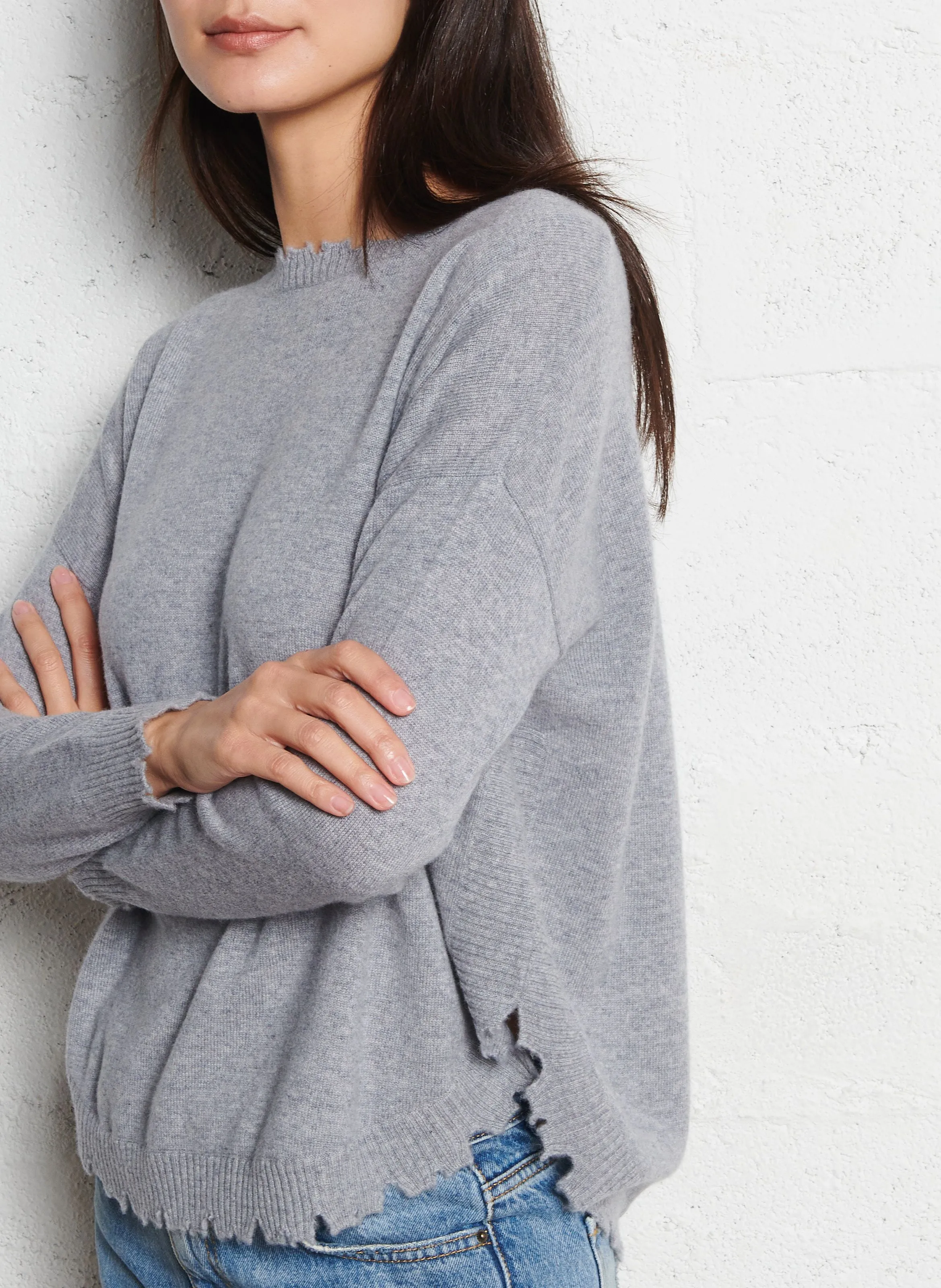  KUJTEN   MELA - Maglione oversize in maglia cashmere | Grigio