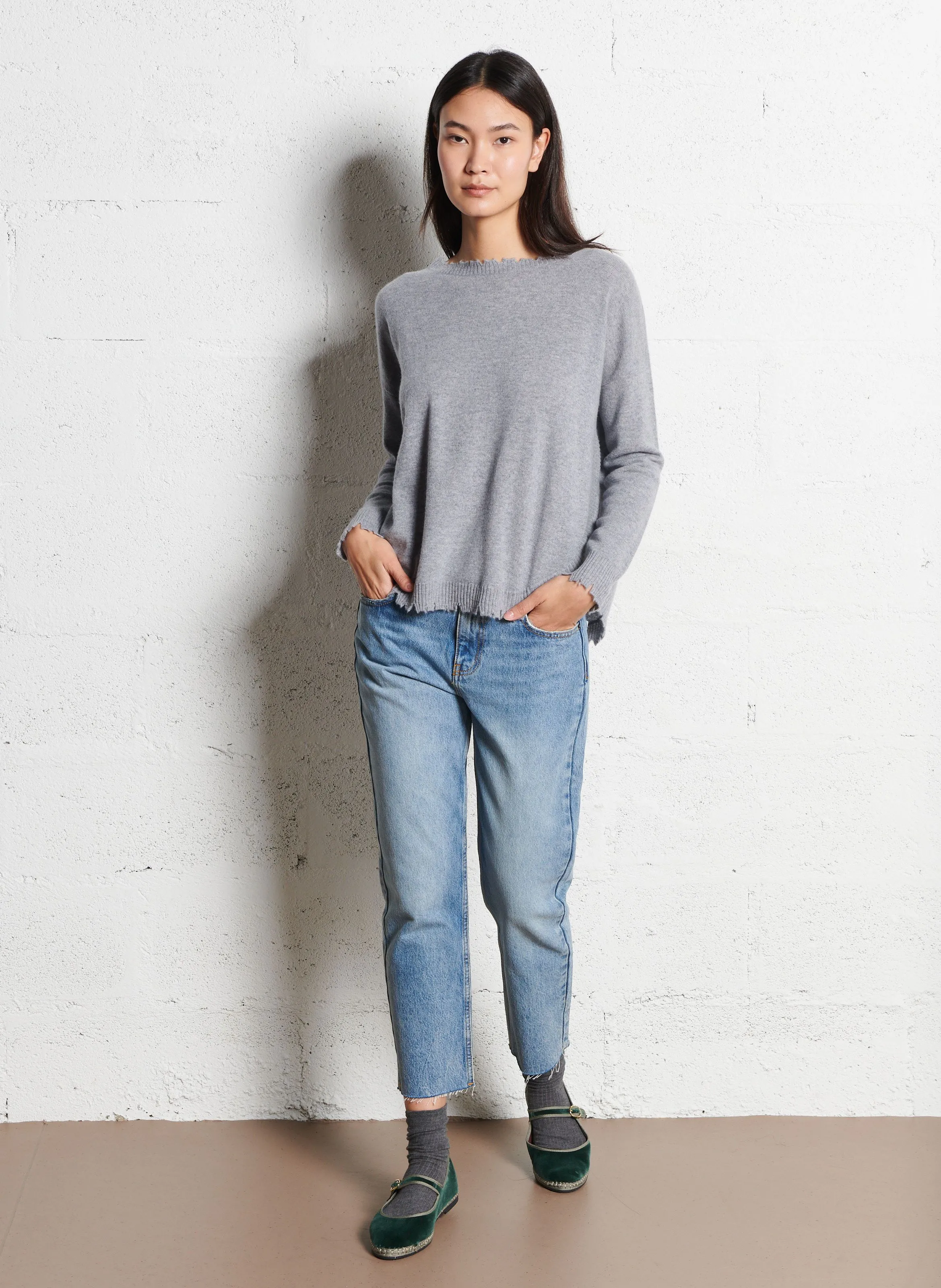  KUJTEN   MELA - Maglione oversize in maglia cashmere | Grigio