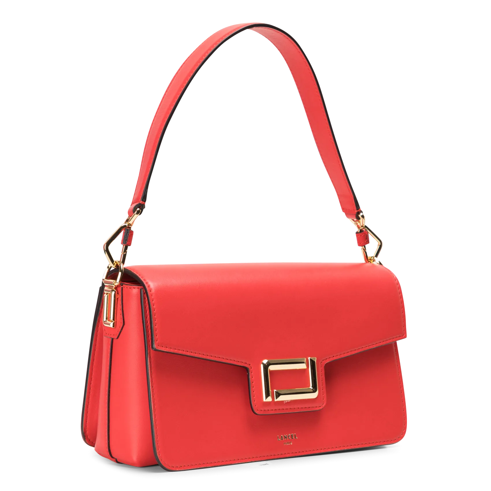  LANCEL   ANGELE M - Borsa a tracolla con patella in pelle | Rosso