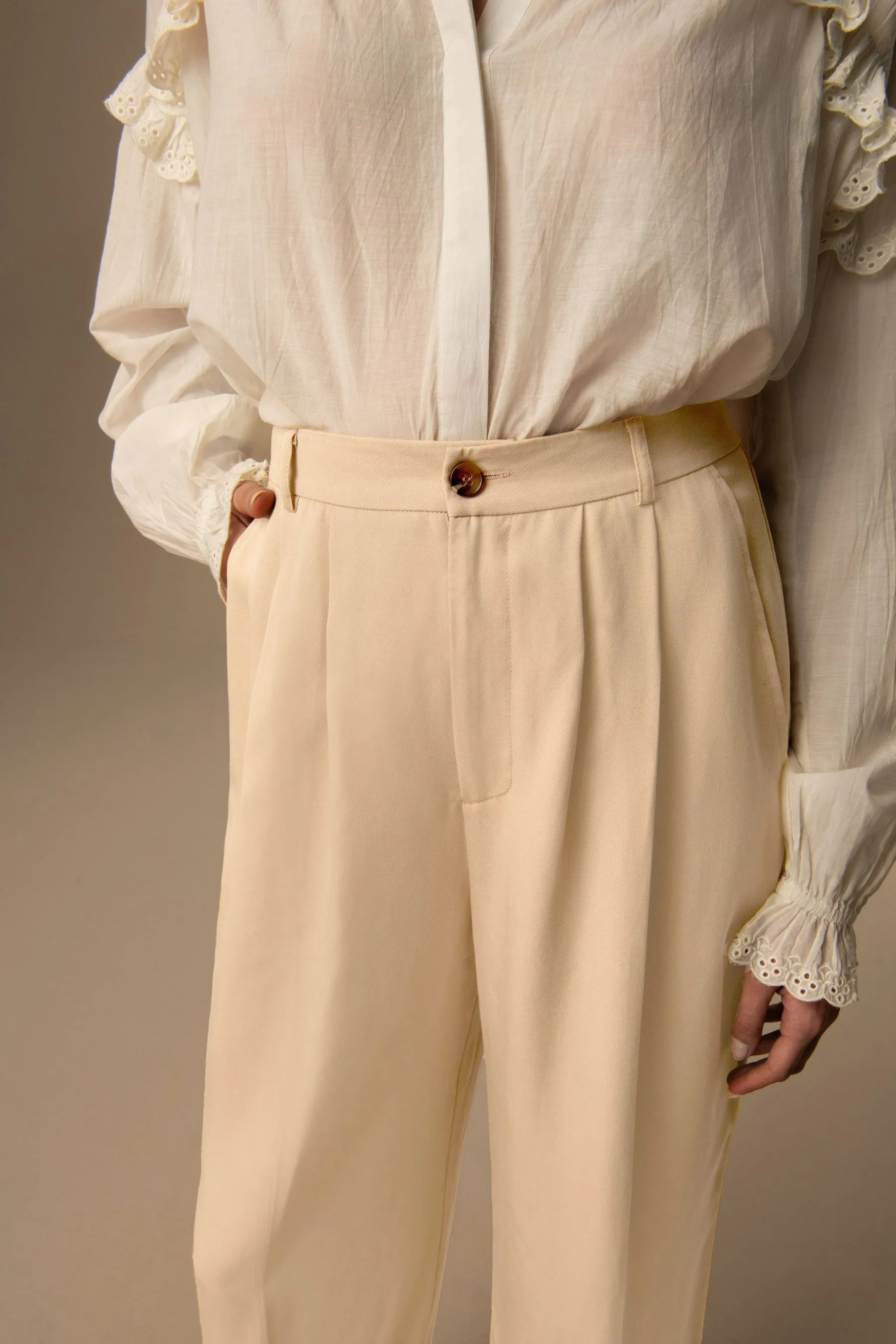 Laura Ashley Pantaloni in tencel ampio