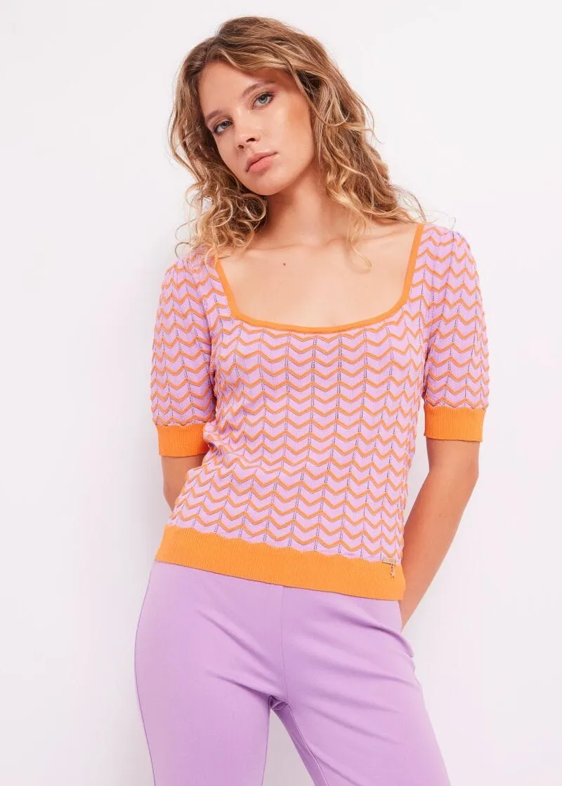 Maglia a righe jacquard