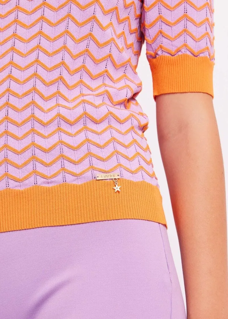 Maglia a righe jacquard